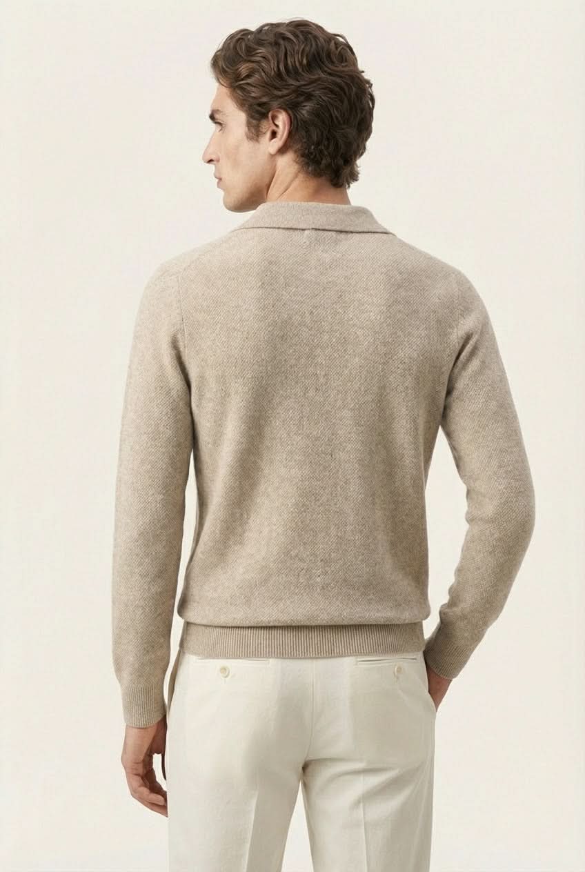 Ario Long Sleeve Polo Beige