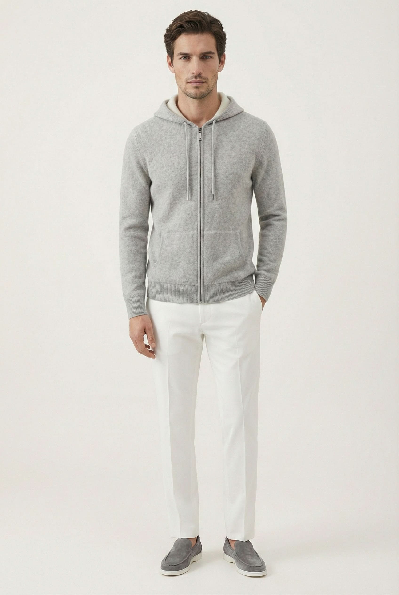 Santo Zipper Vest Light Grey