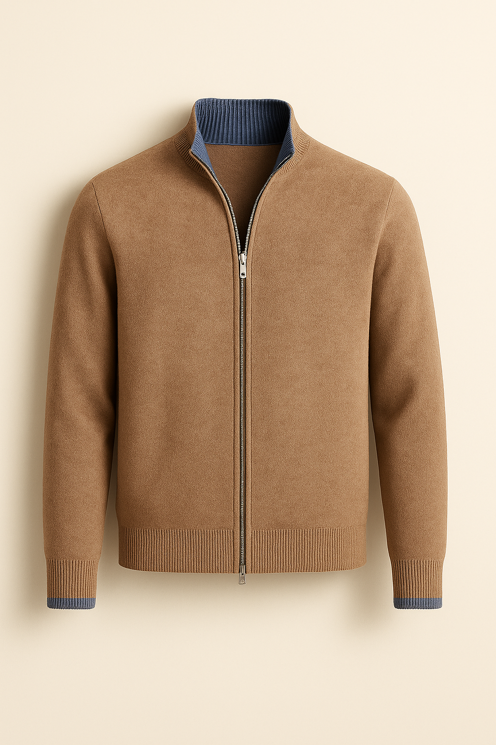 Leonardo Zip Cardigan Beige