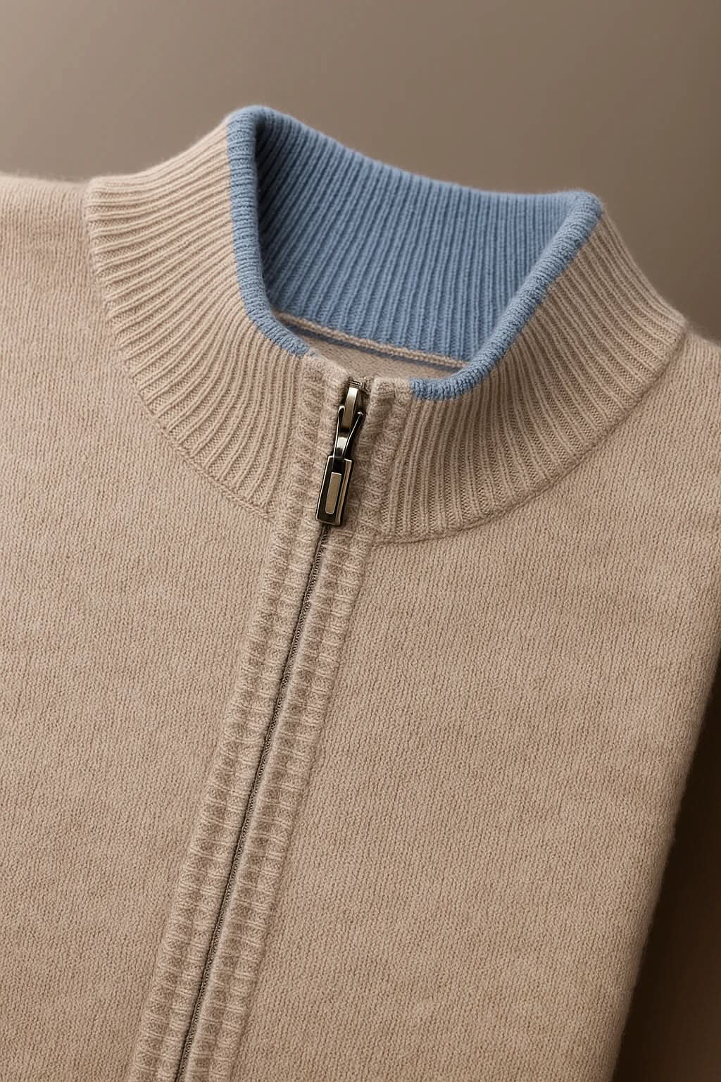 Classic Half Zip Beige