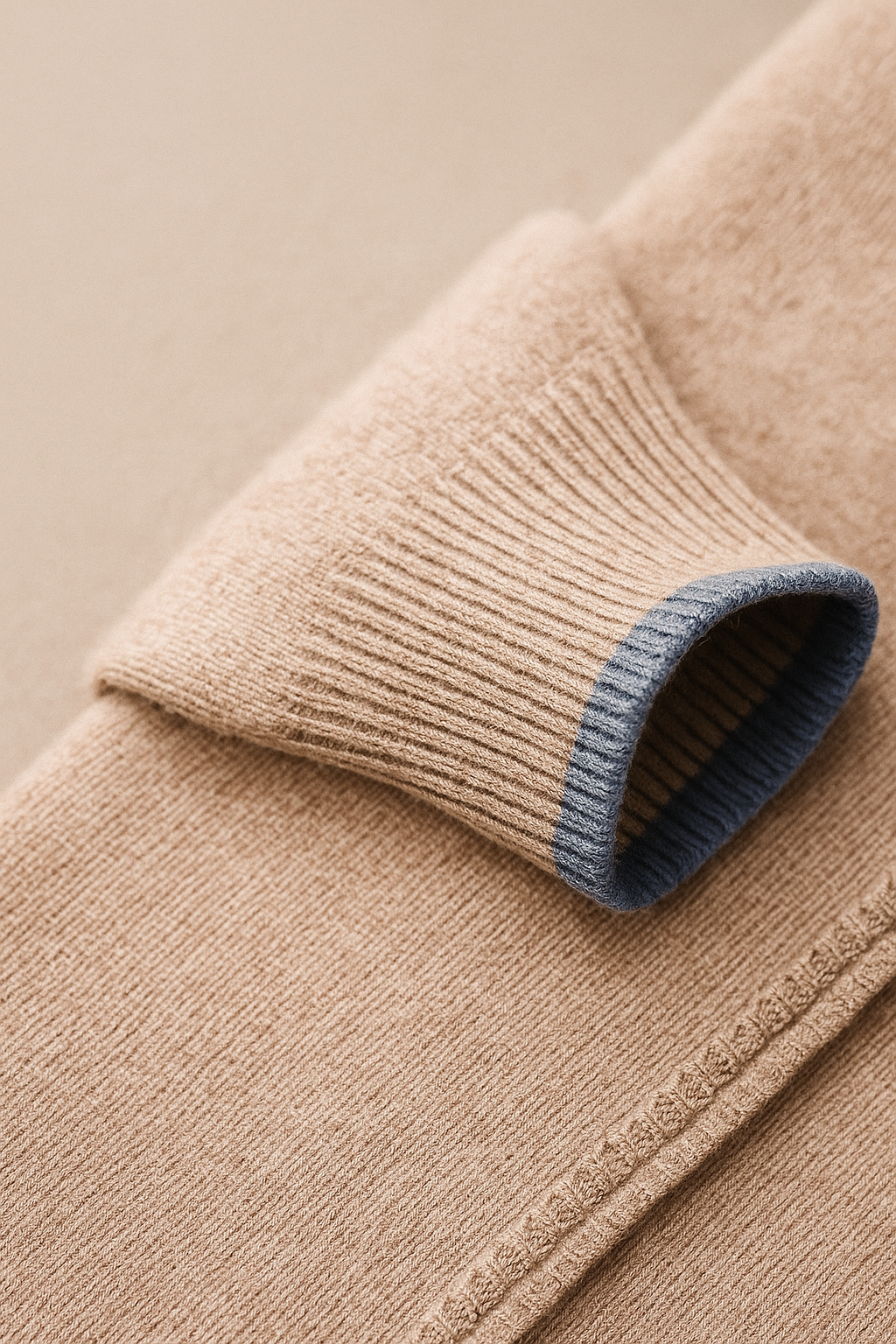 Classic Zip Cardigan Beige