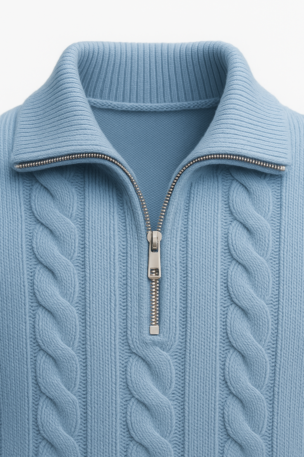 Sero Zip Knit Light Blue