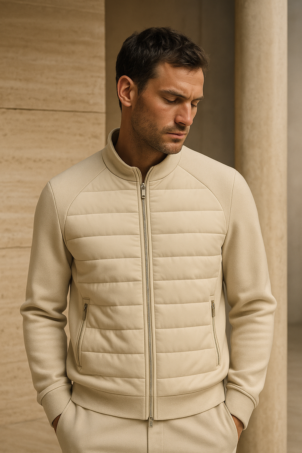 Sorrento Wool Padded Jacket Ivory