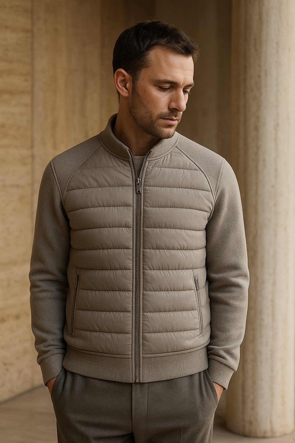 Sorrento Wool Padded Jacket Grey