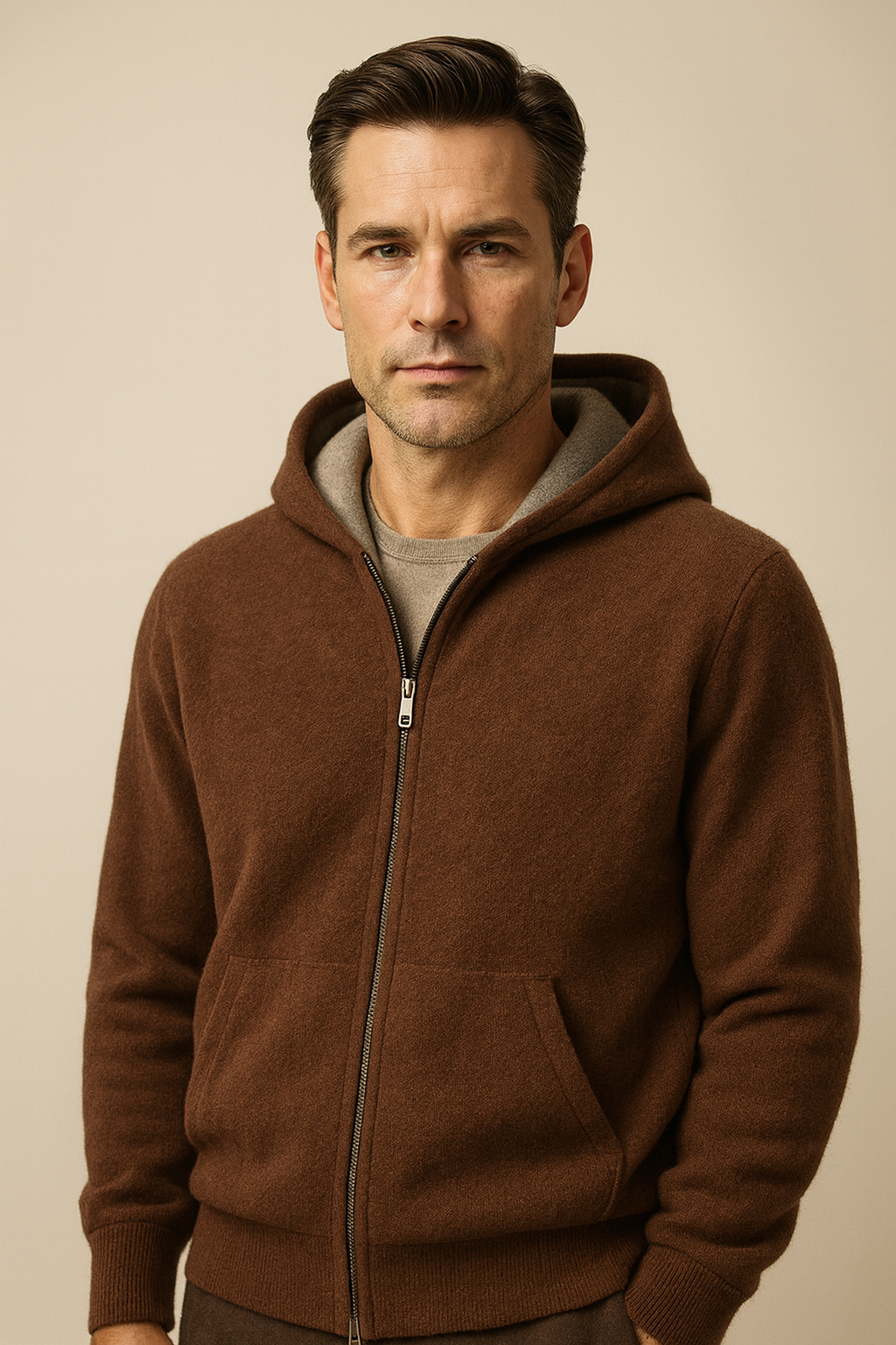 Marco Zipper Vest Brown