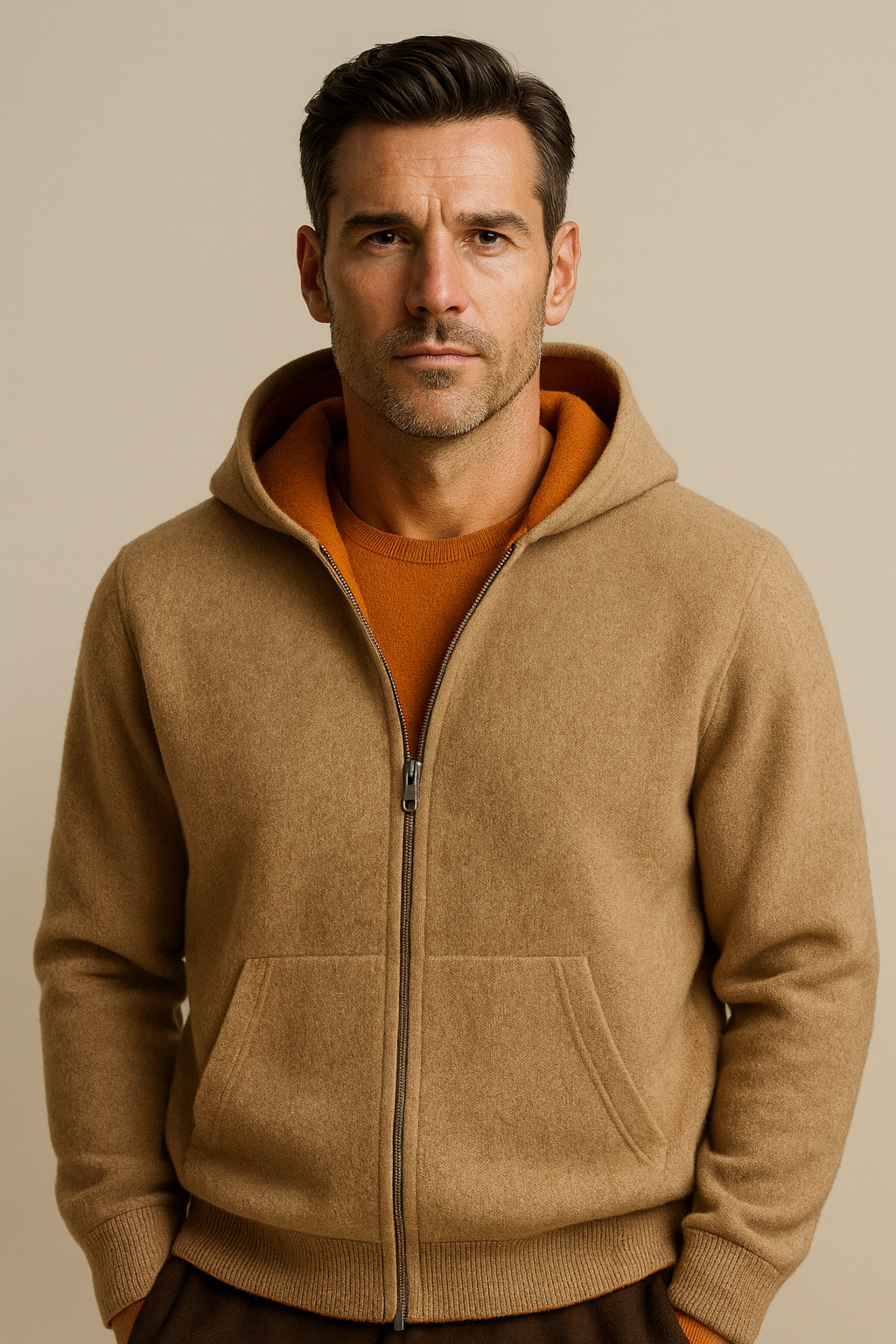 Marco Zipper Vest Sand