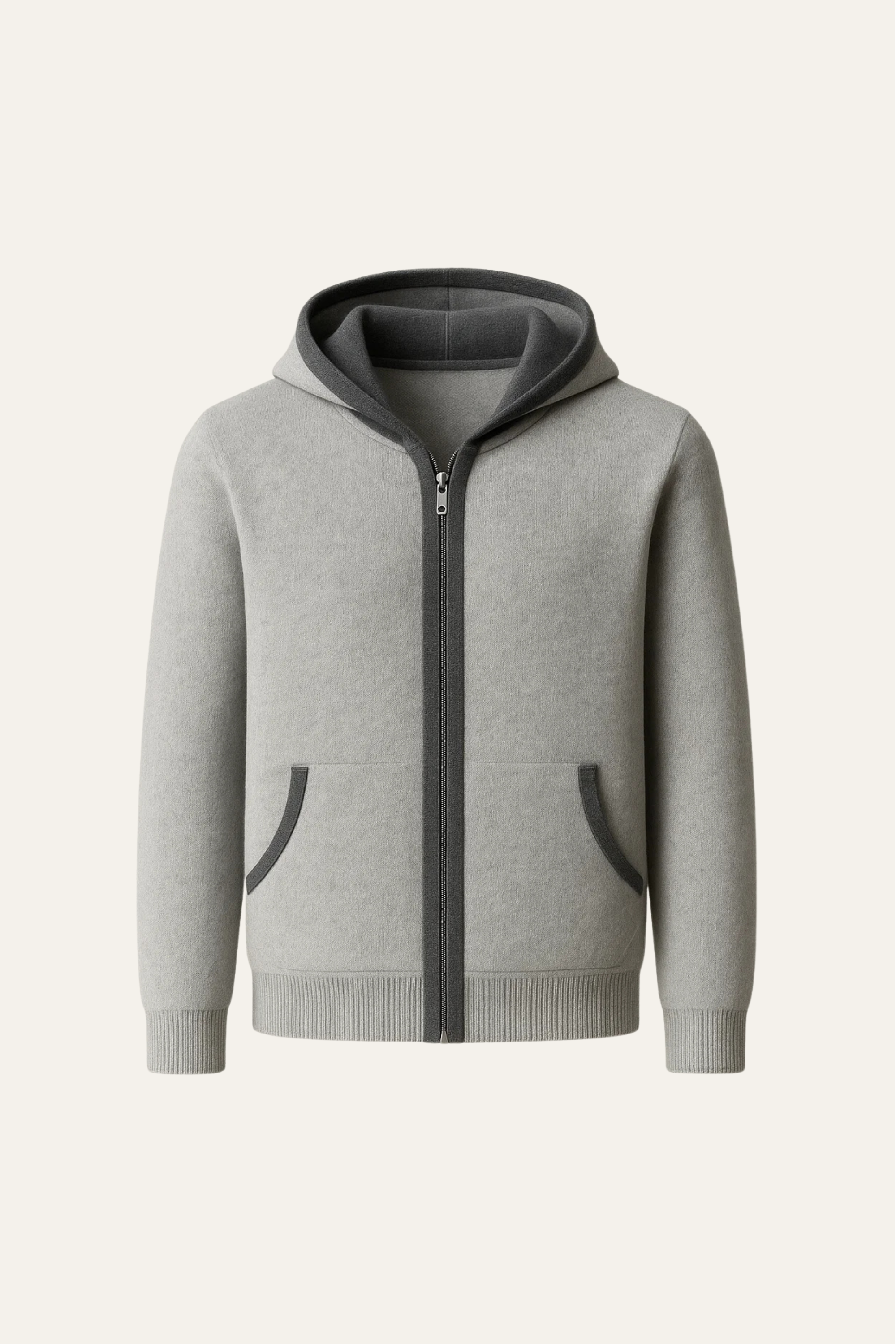 COMO HOODED CARDIGAN GREY