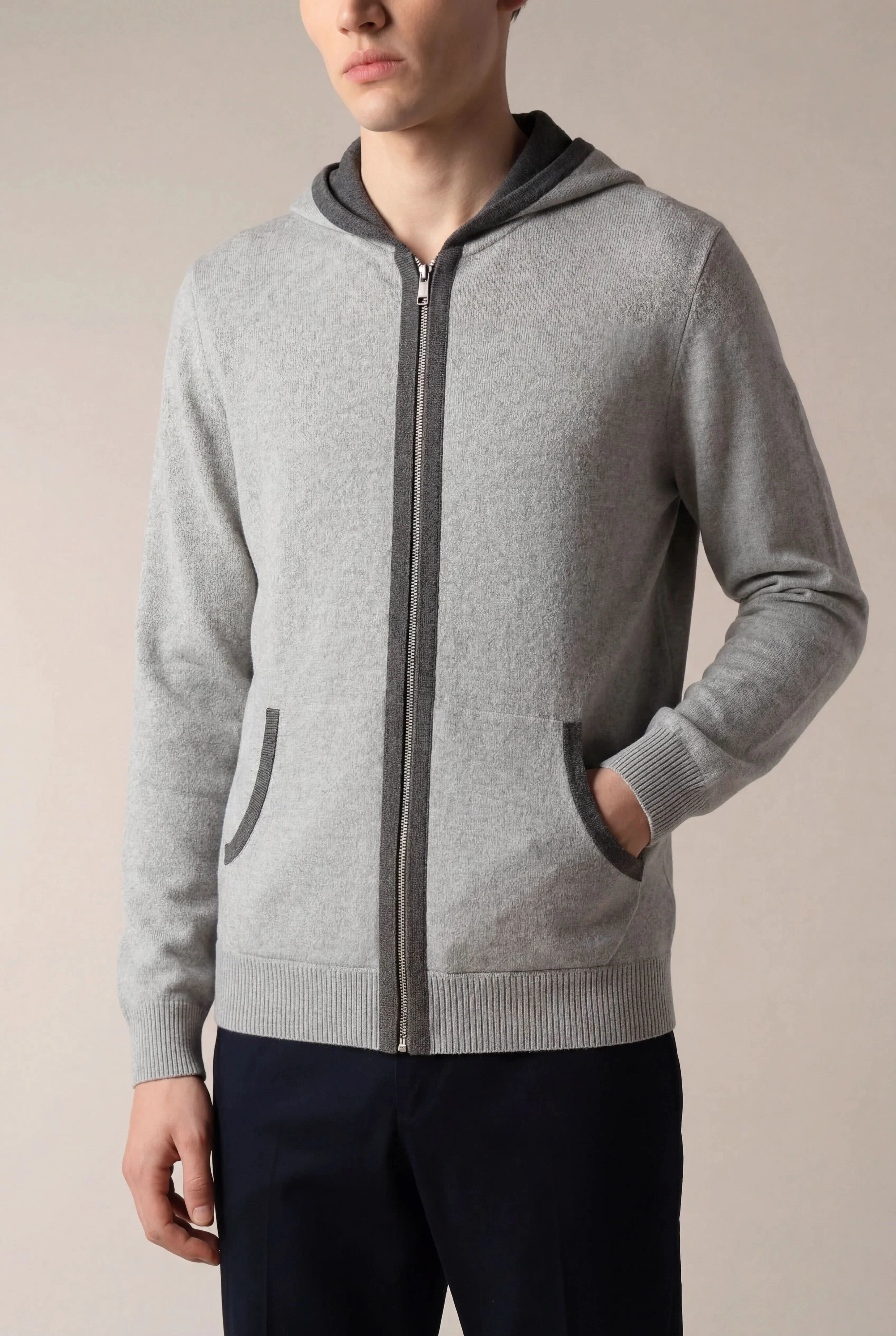 SANTONI CLASSIC HOODIE GREY