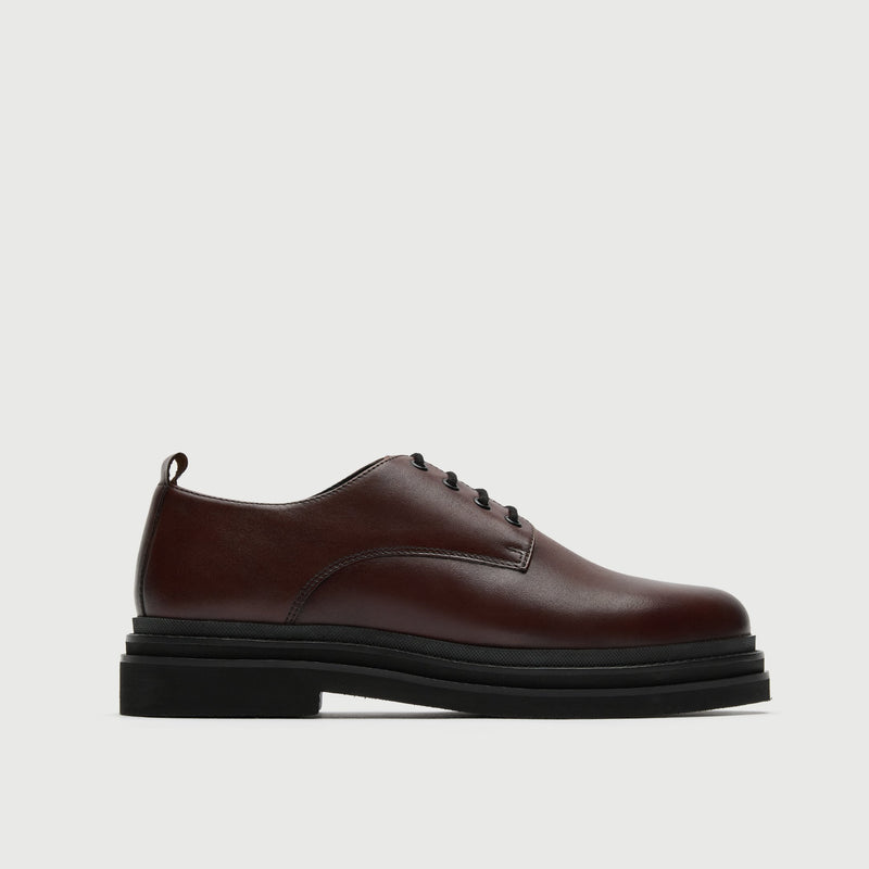 Brown Leather Chunky Derby Shoe
