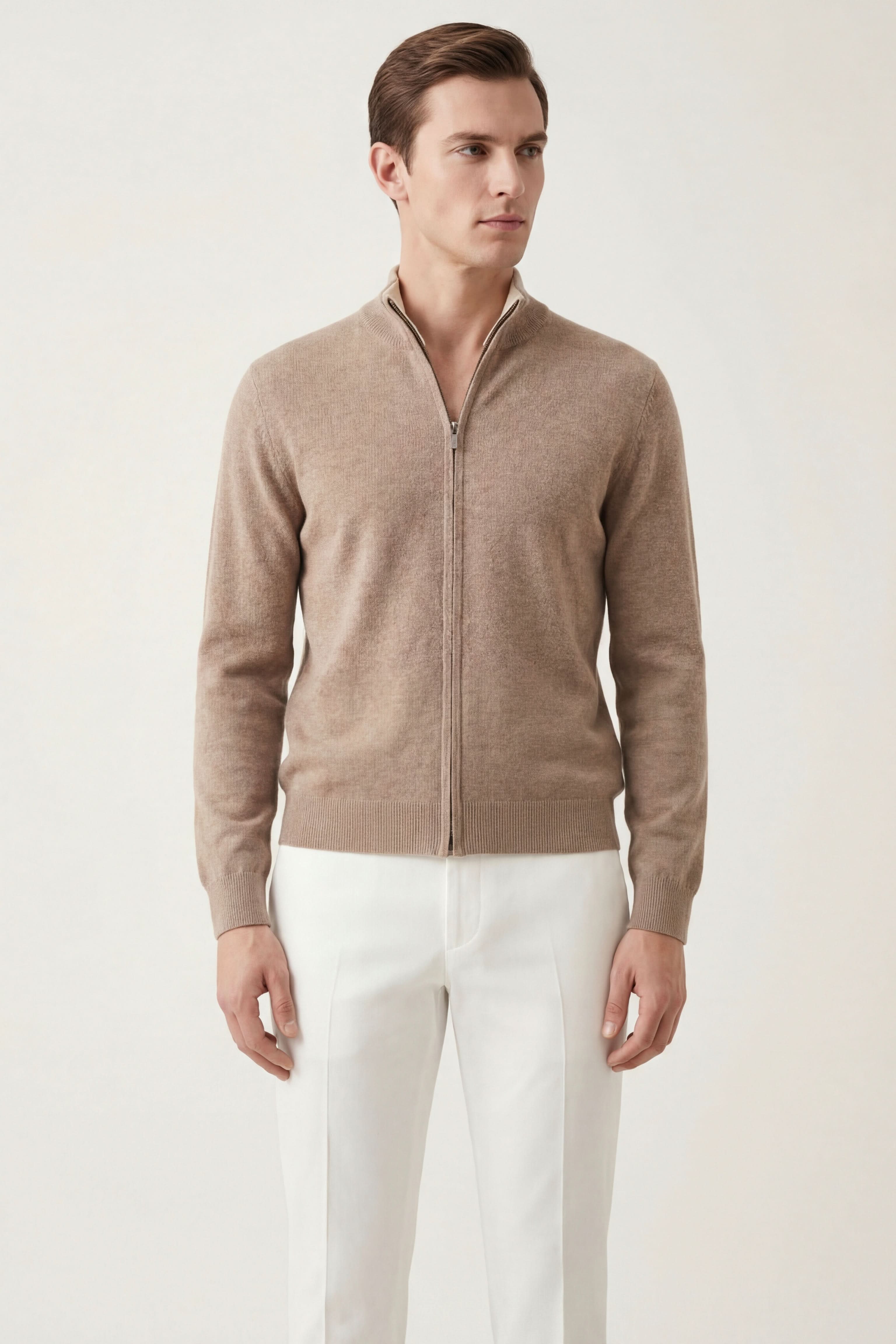 Renardo Zip Up Caramel