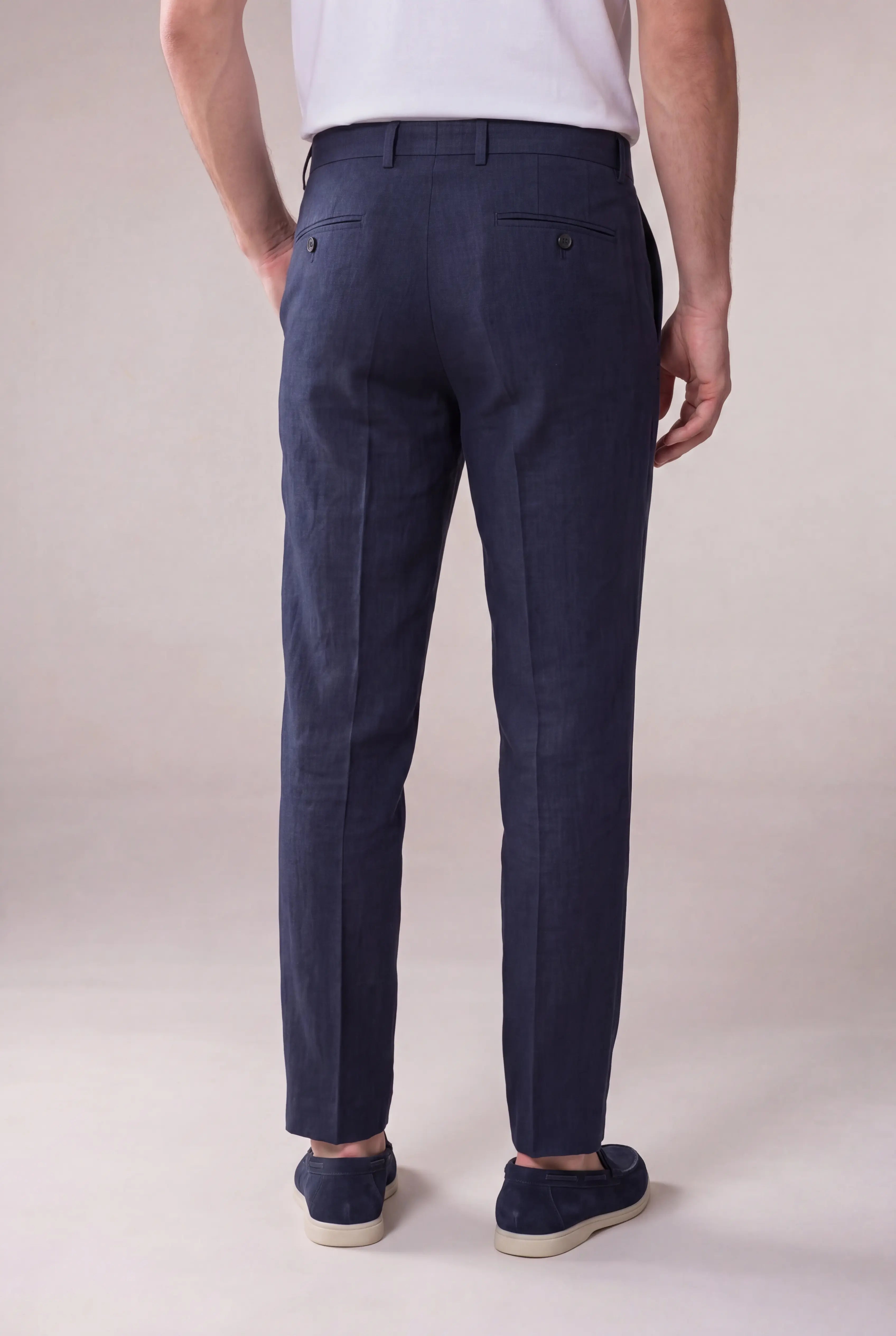 Veltino Linen Trousers Navy
