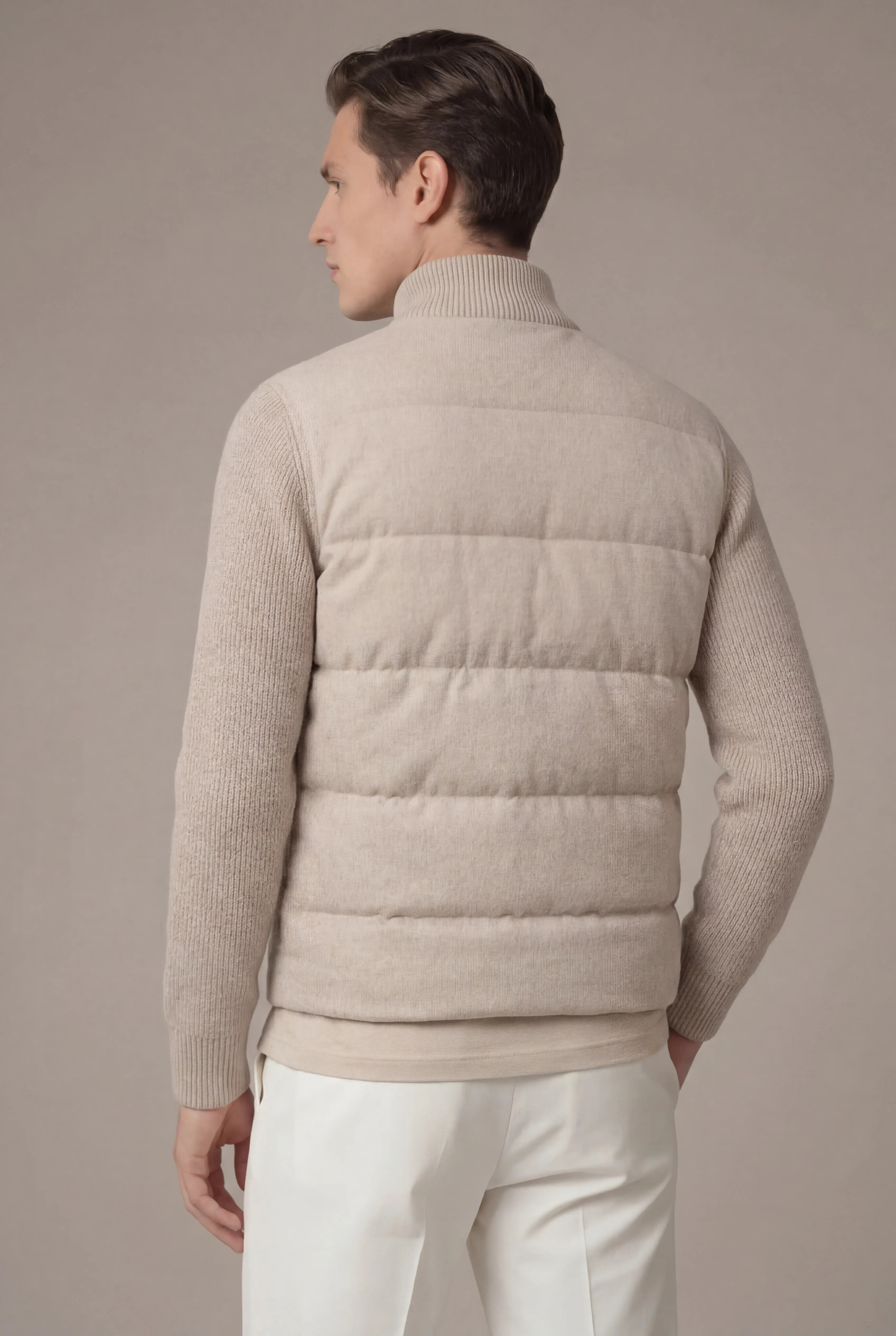 Gorvino Quilted Knit Jacket Ivory