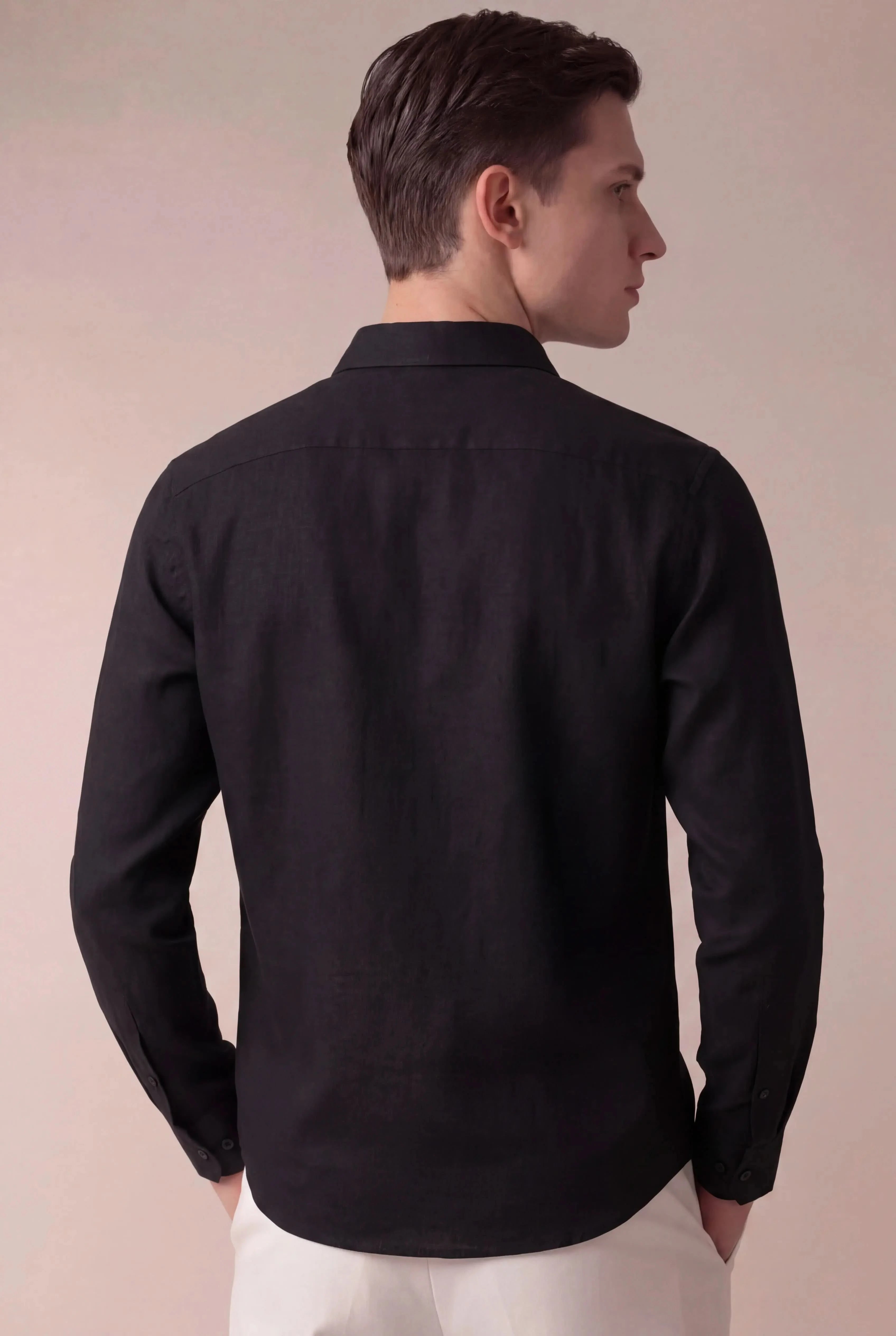 Parvino Linen Shirt Black