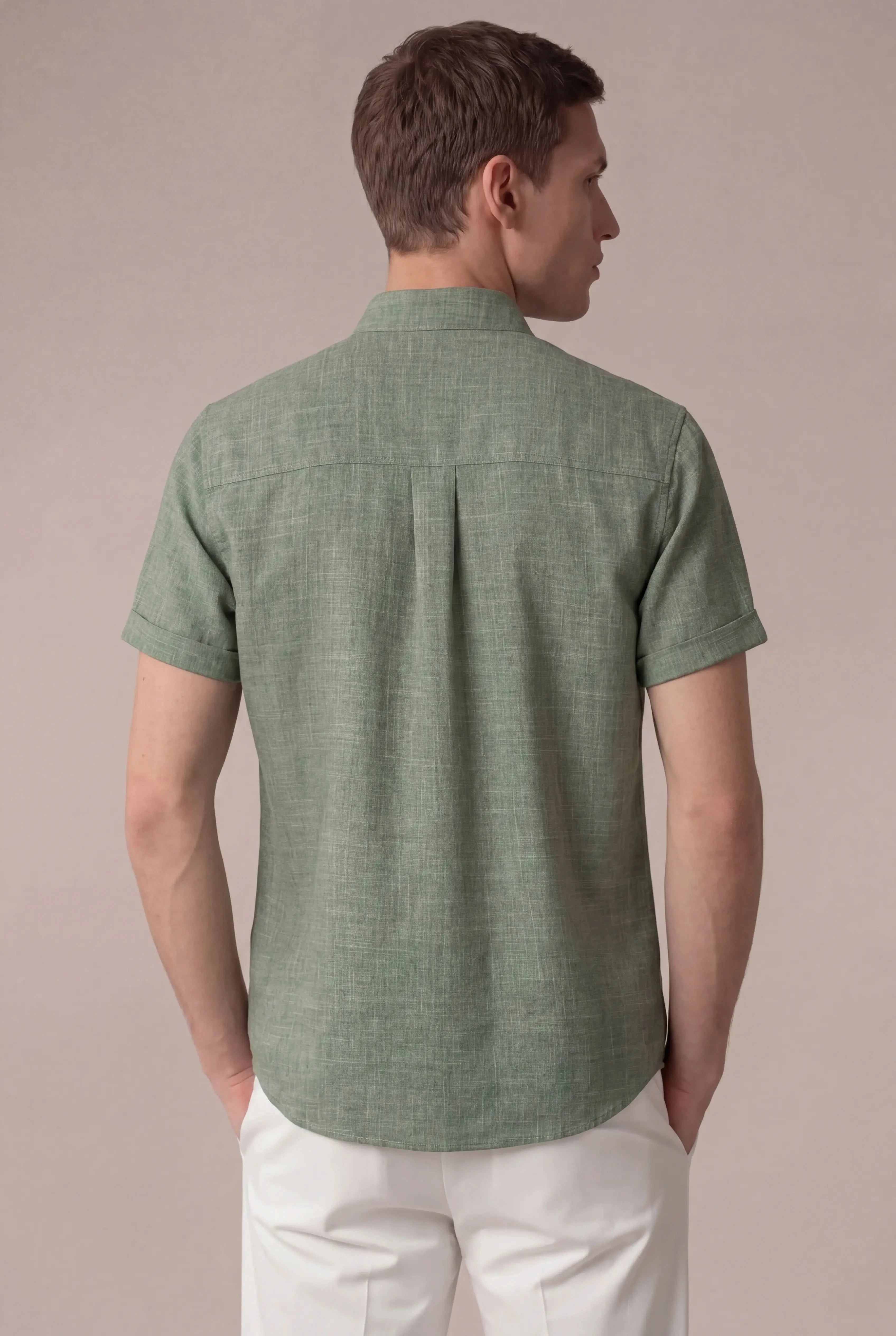 Brentelo Mandarin Shirt Green