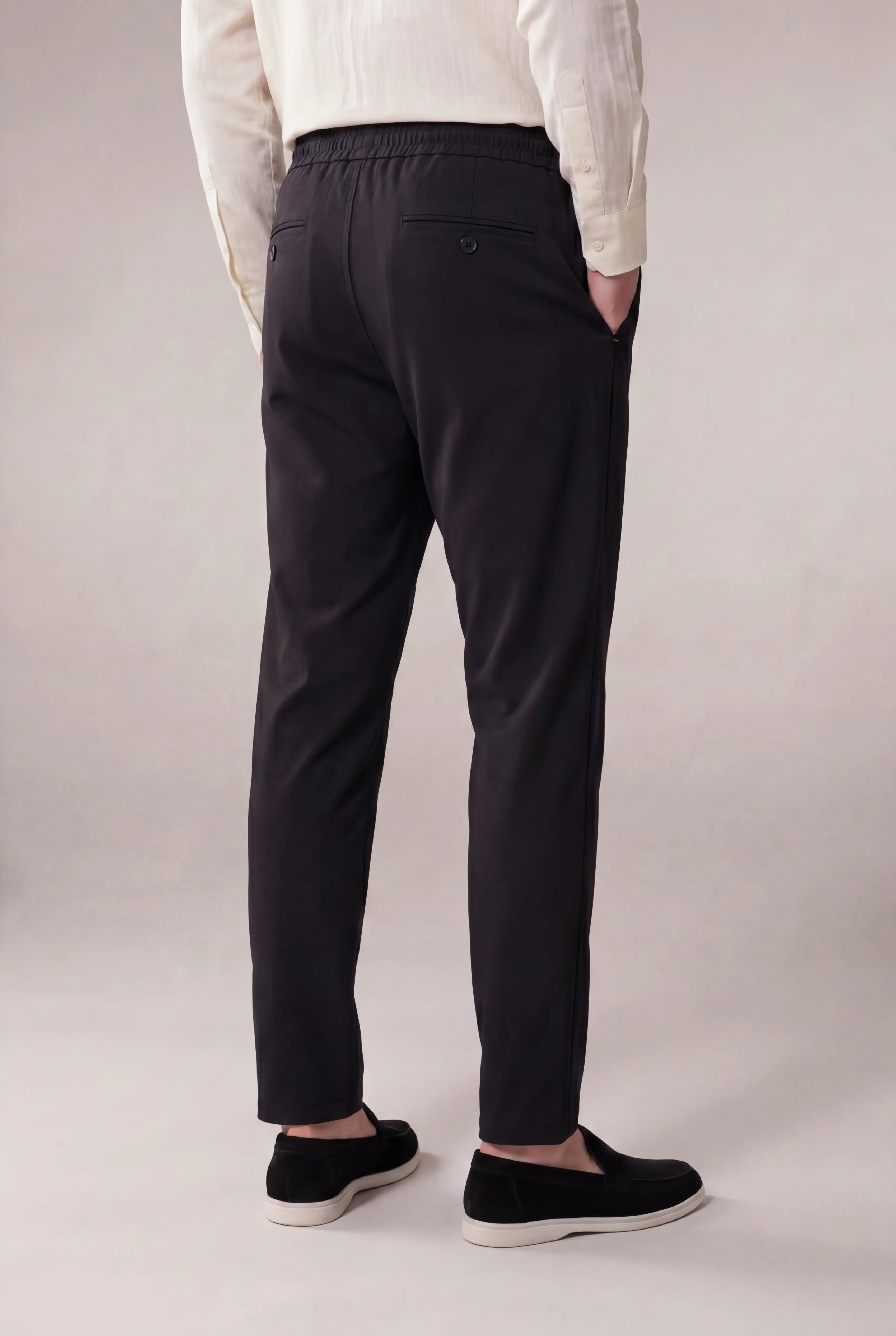 Torsaro Stretch Linen Trousers Black