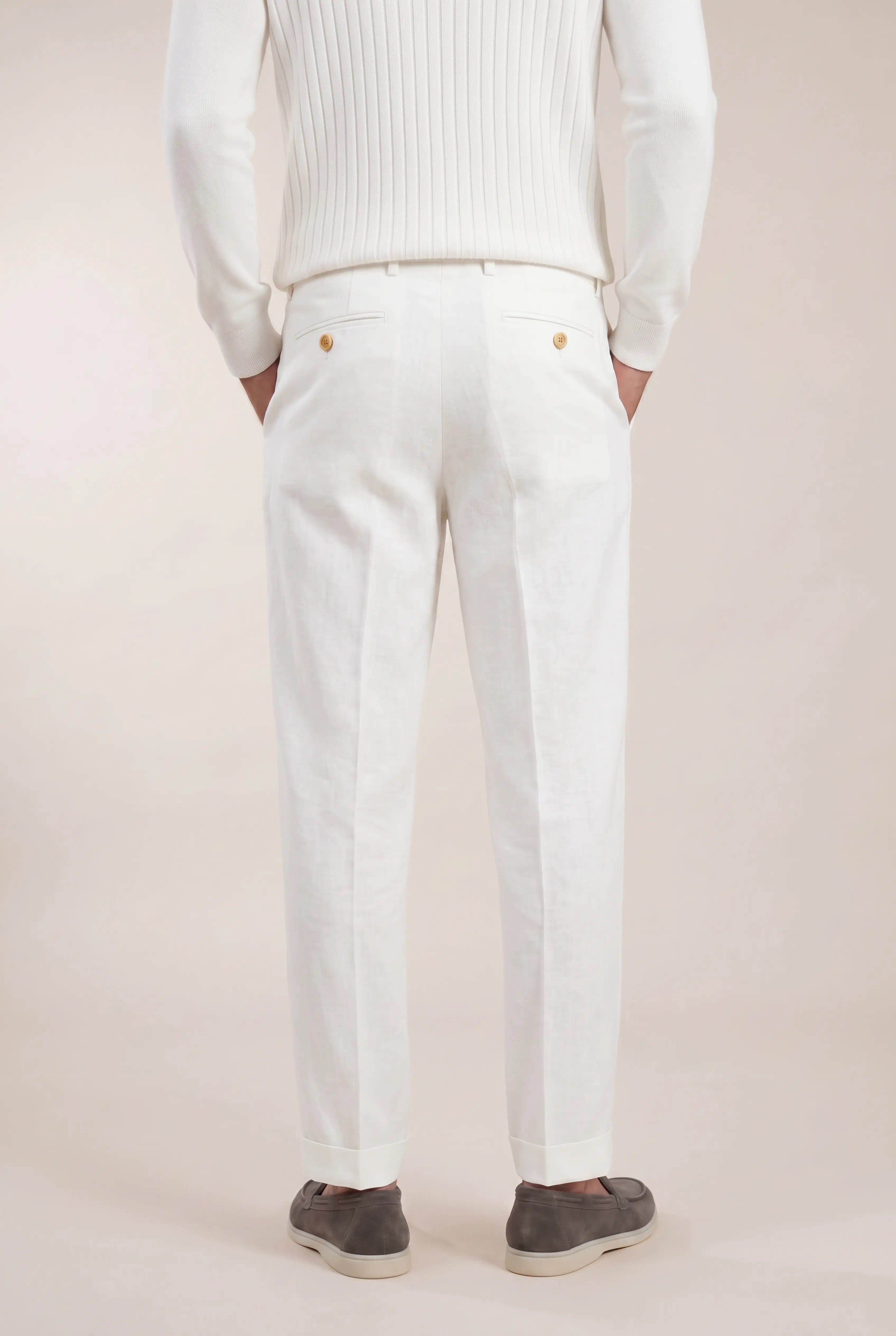 Brescino Pleated Trousers White