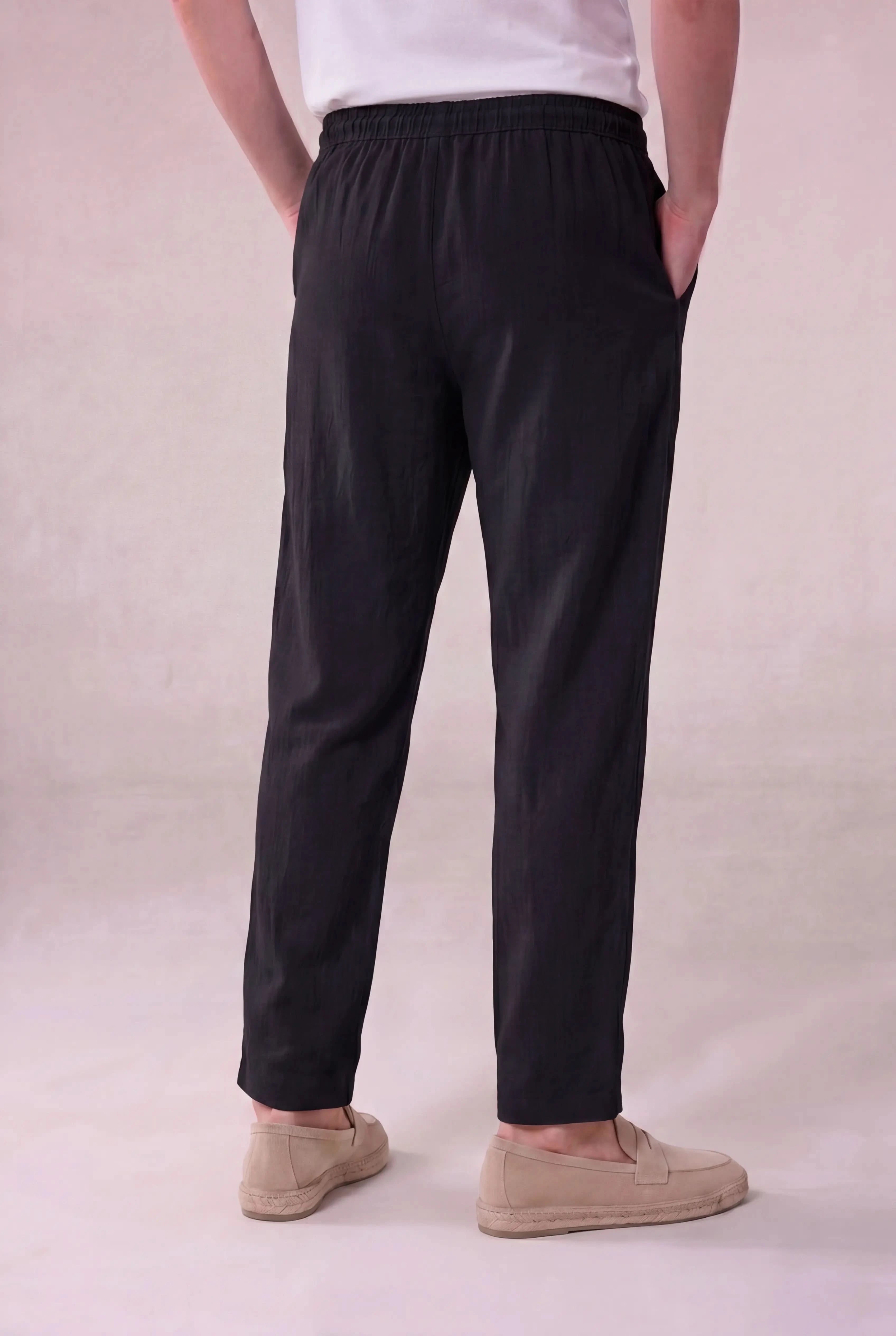 Marvaro Linen Trousers Black