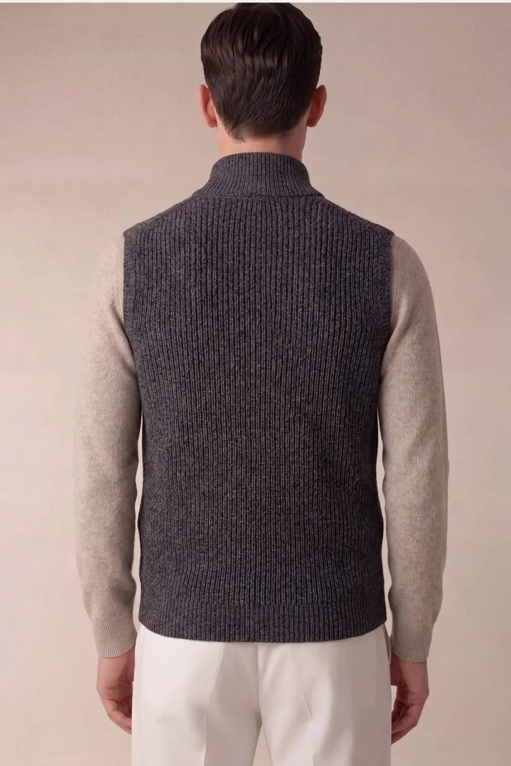 Grendaro Merino Knit Vest Dark Grey