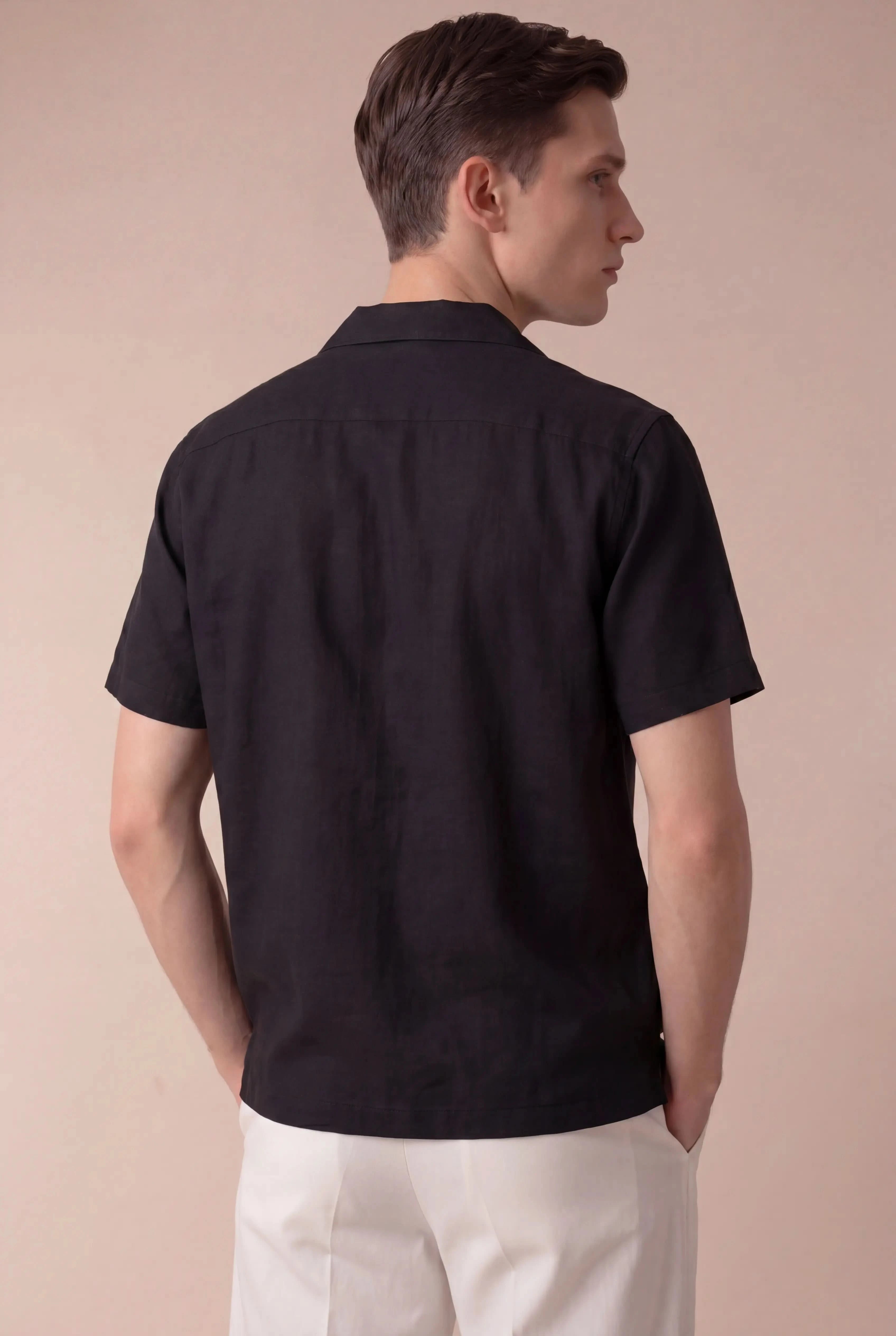 Mireno Linen Shirt Black