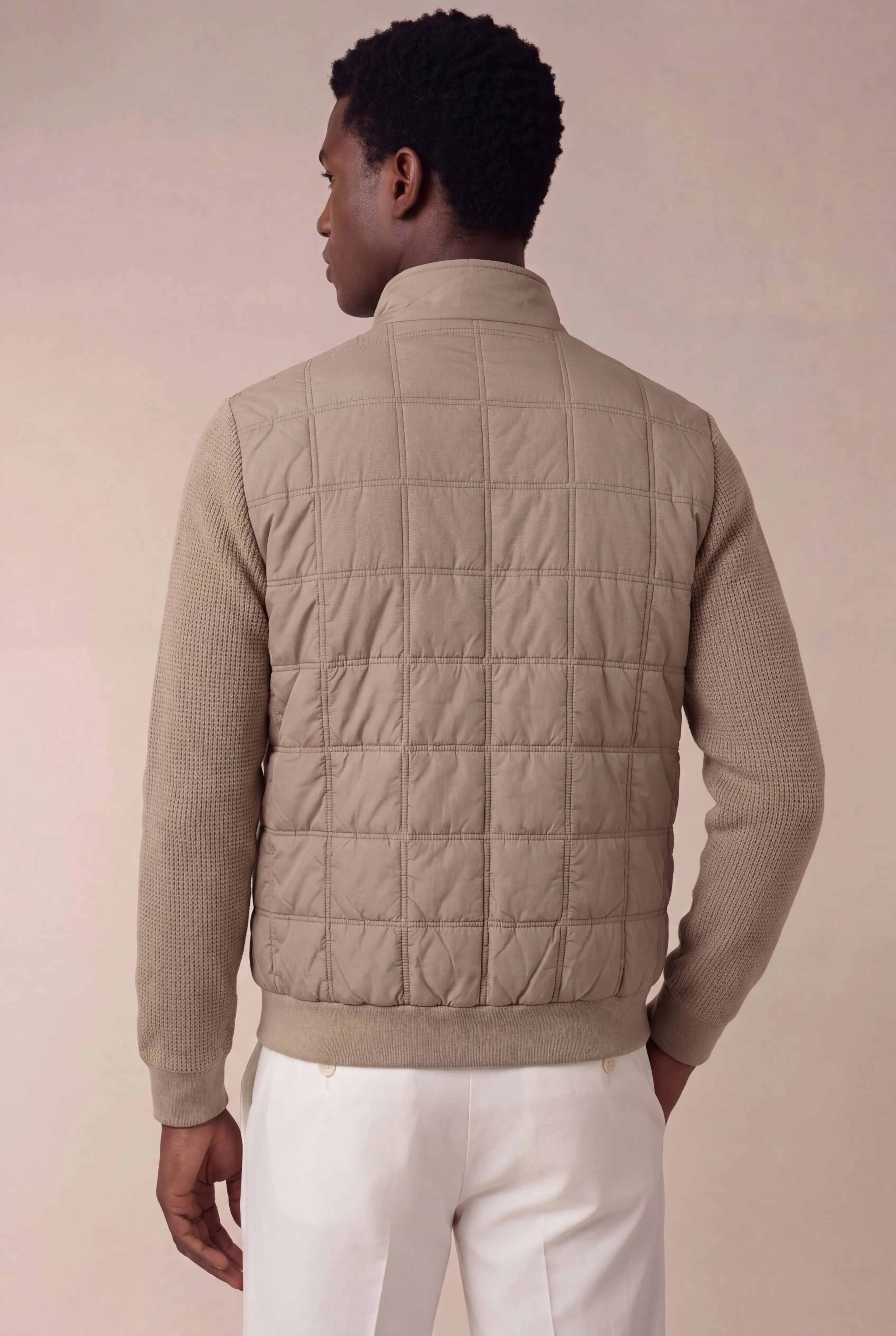 Grendaro Quilted Knit Jacket Beige