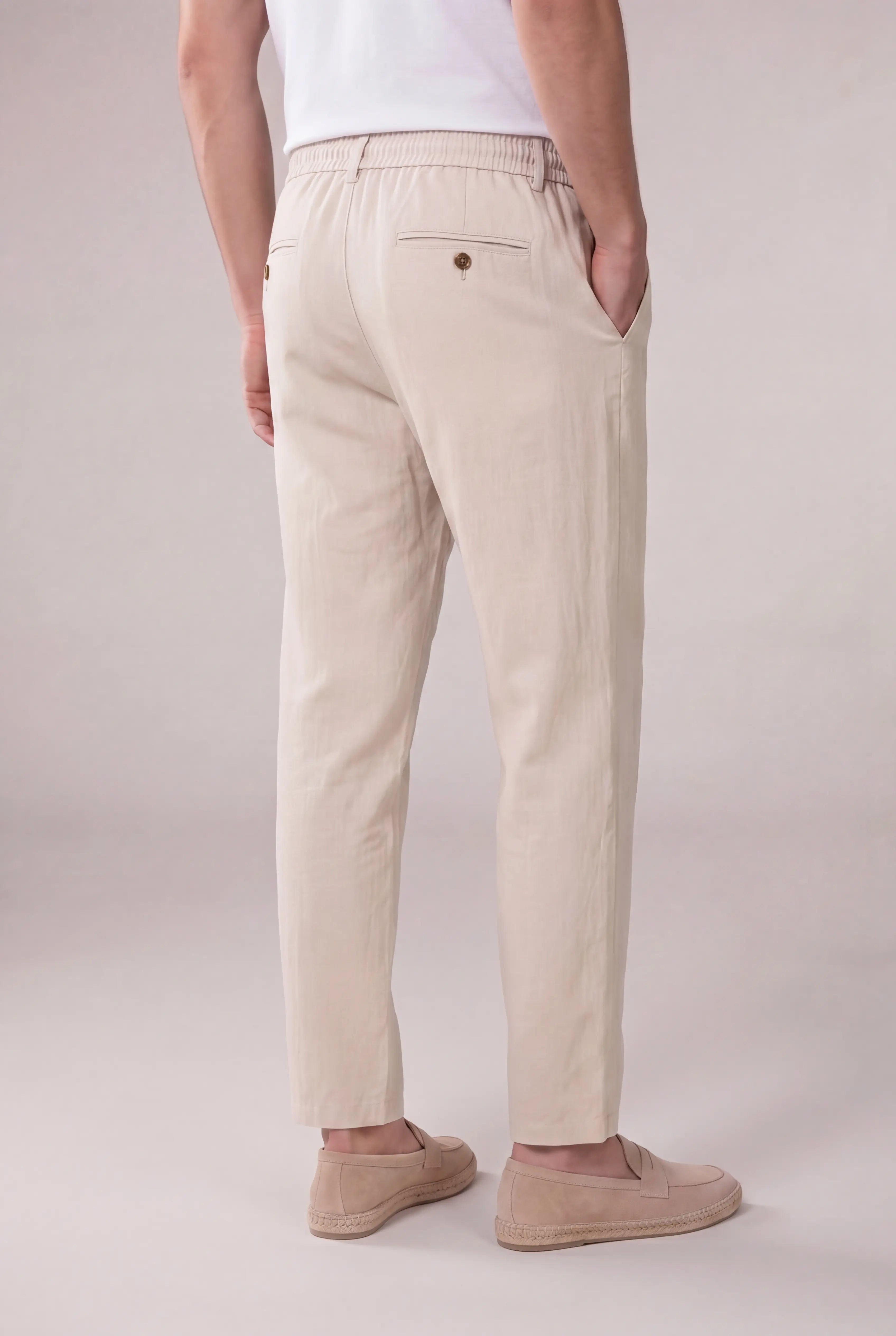 Torsaro Stretch Linen Trousers Beige