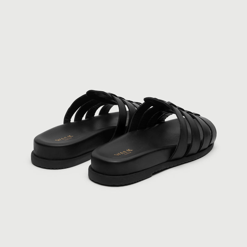 Black Leather Gladiator Sandal