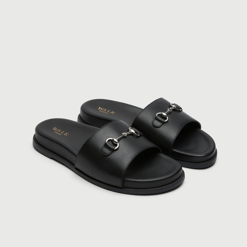 Black Leather Horse Bit Sandal