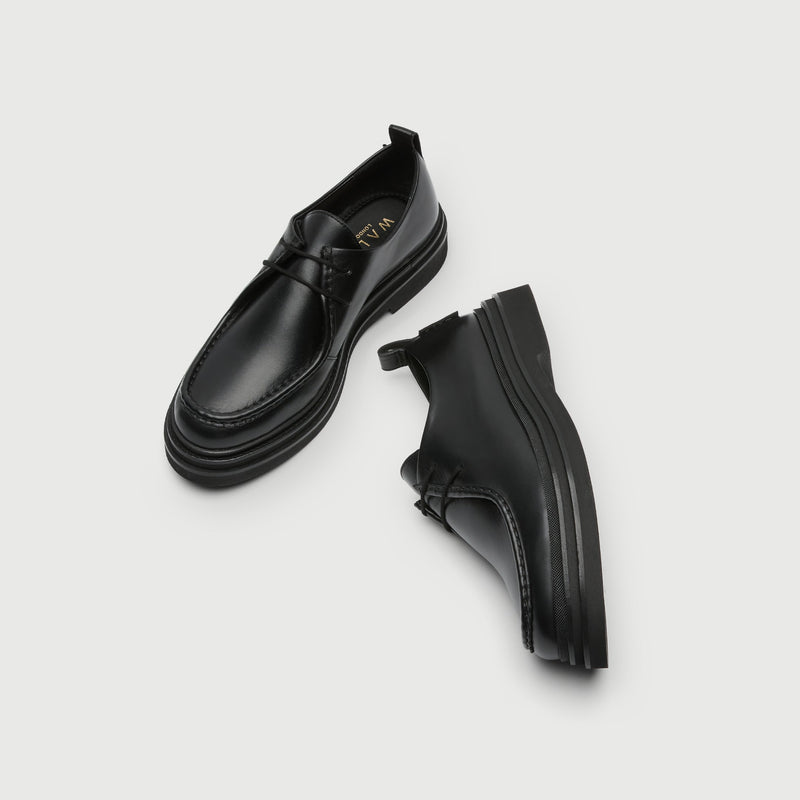 Black Leather Brooklyn Apron Shoe