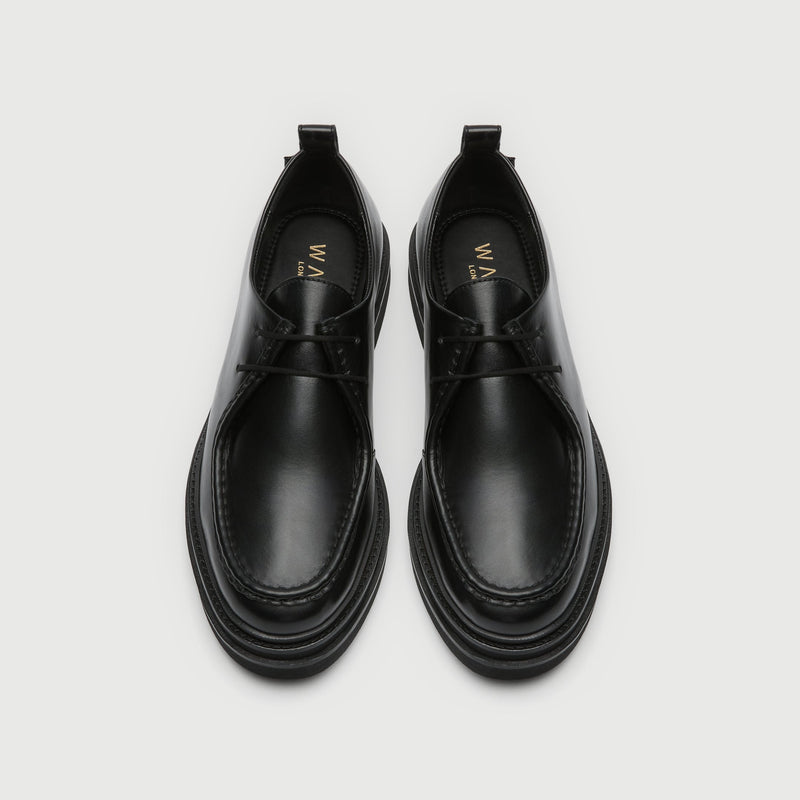 Black Leather Brooklyn Apron Shoe