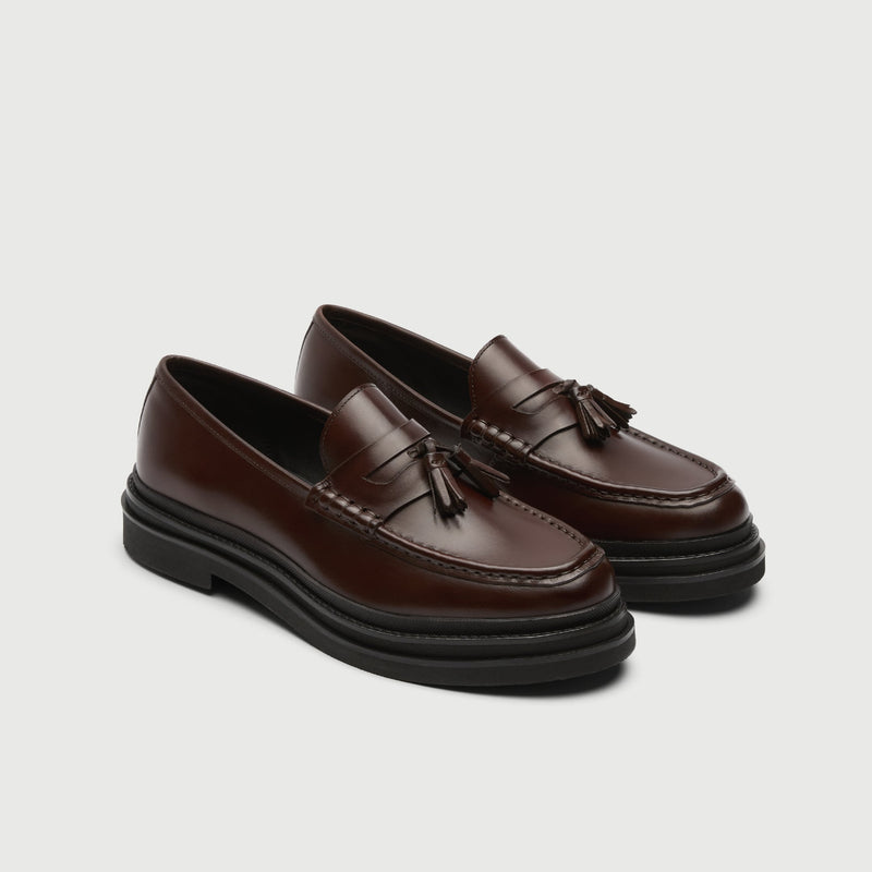 Brown Leather Brooklyn Tassel Loafer