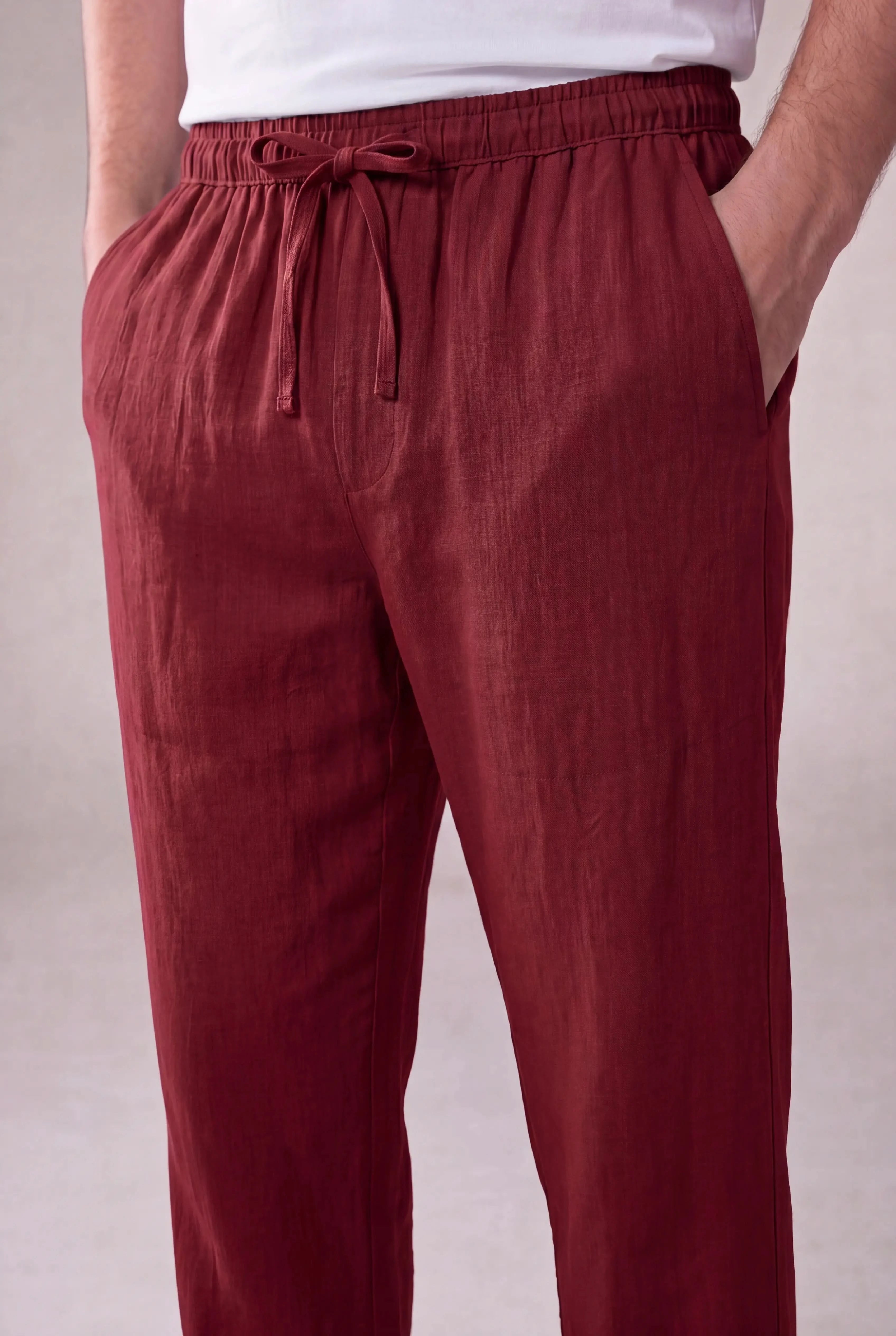Marvaro Linen Trousers Red