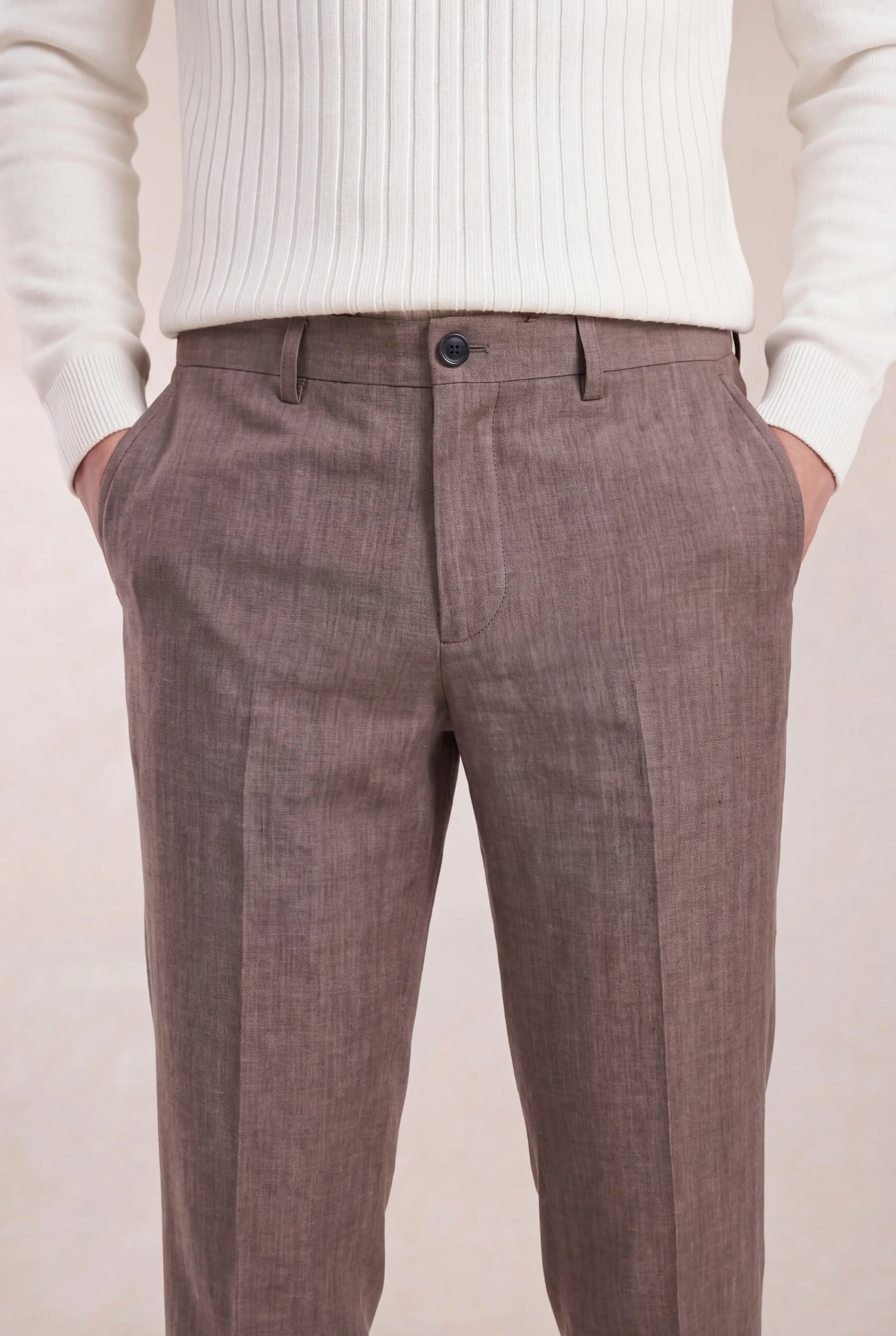 Veltino Linen Trousers Taupe