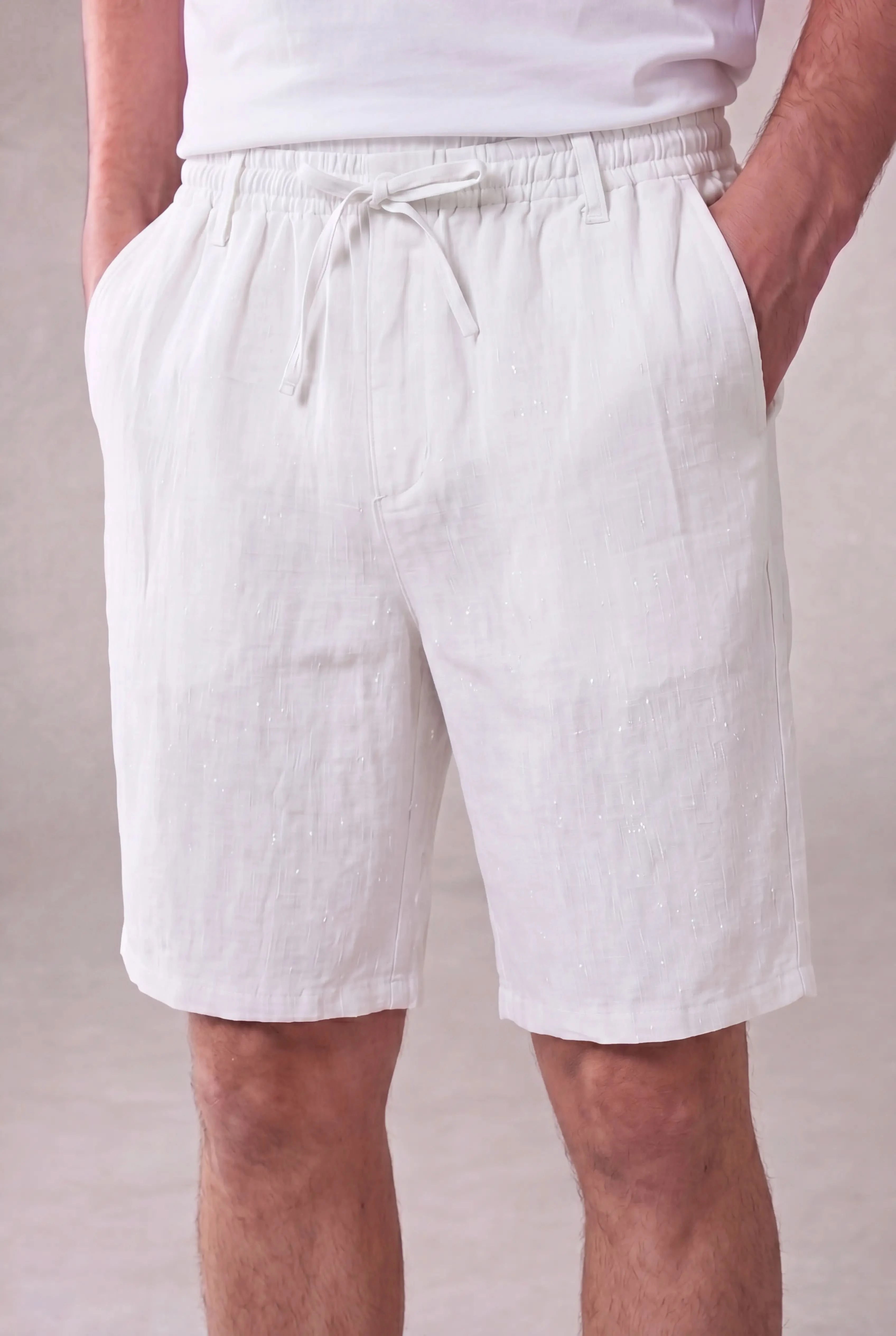 Rosvaro Linen Shorts White
