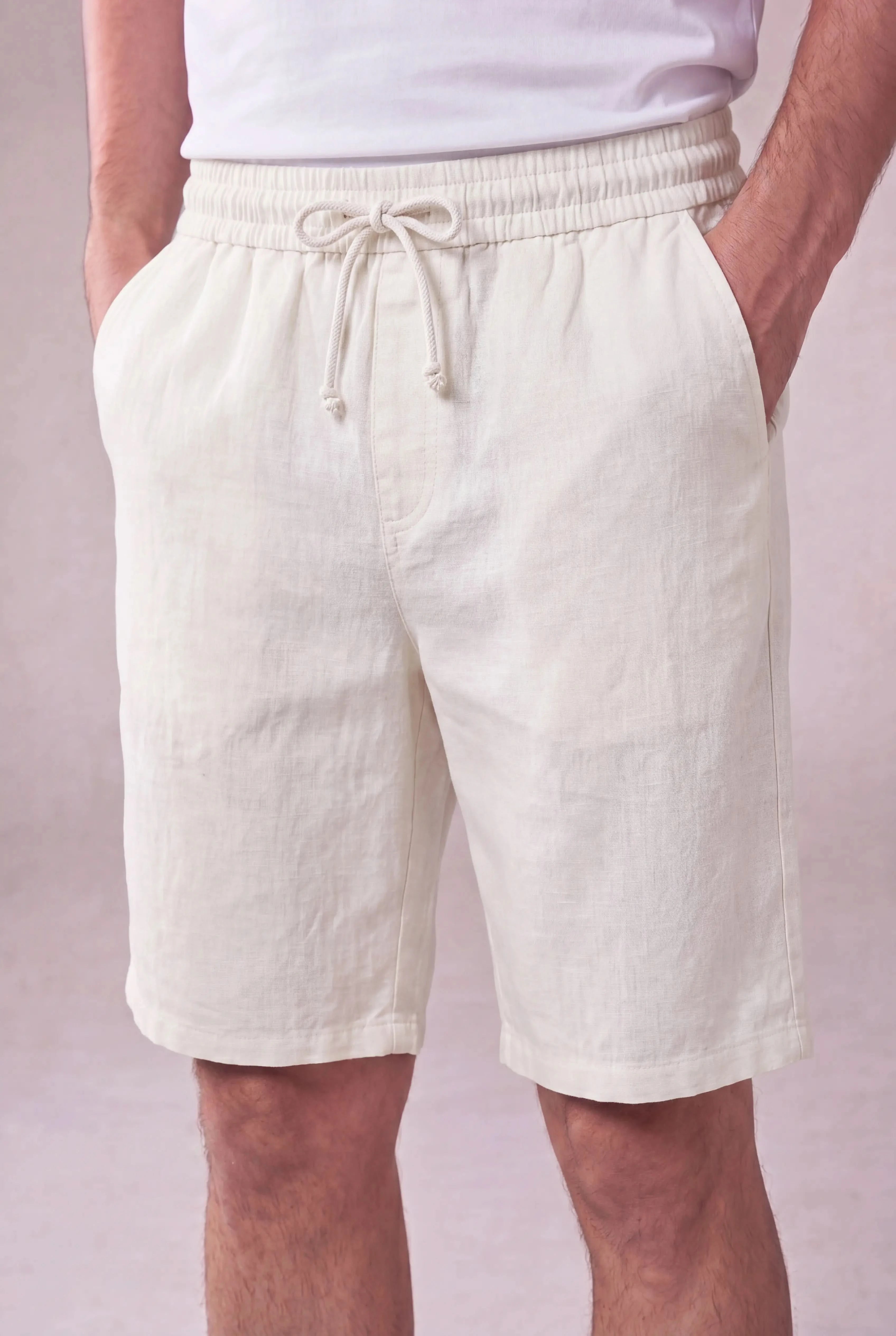 Lecce Linen Shorts Ivory