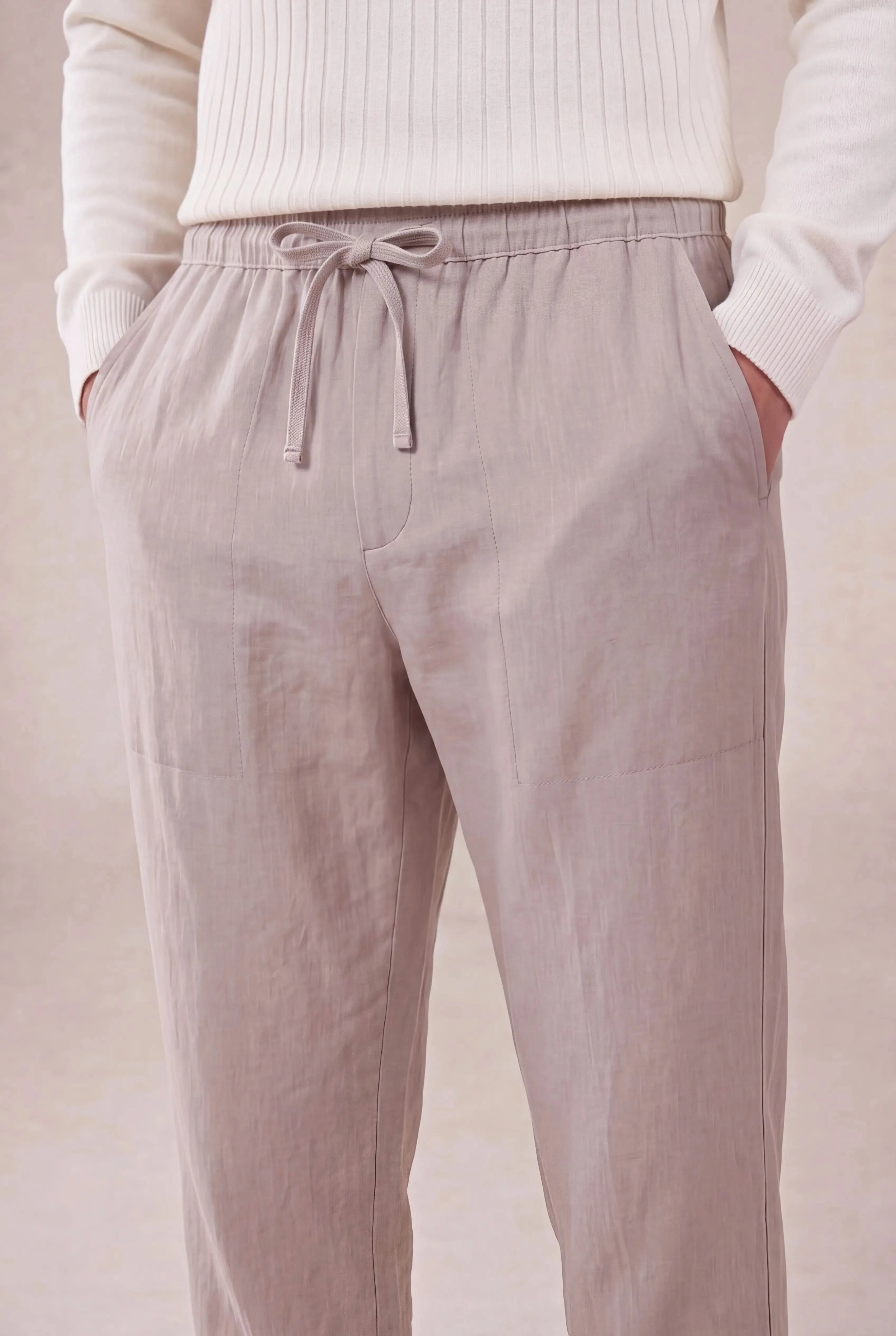Marvaro Linen Trousers Gray