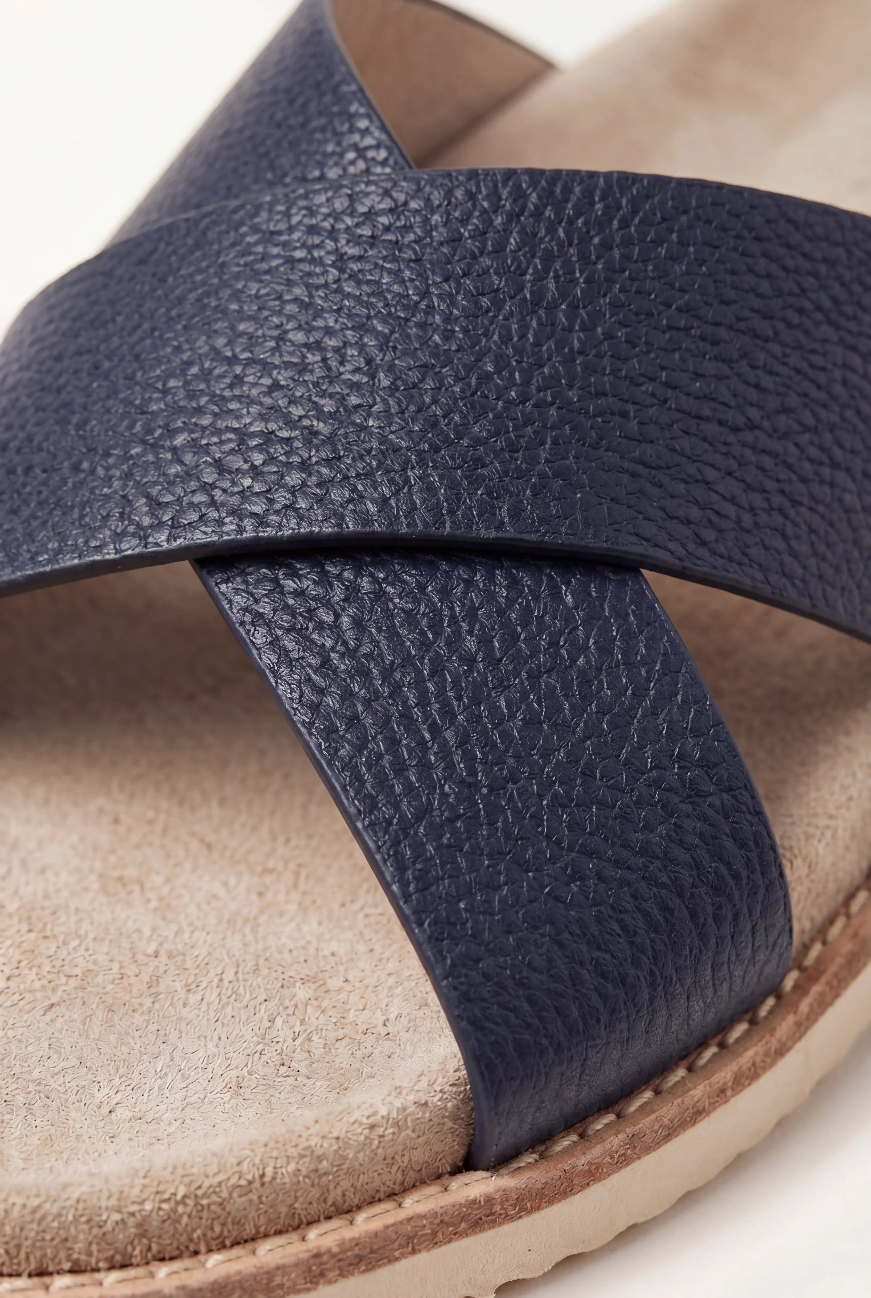 Brescaro Suède Cross Slide Leather Navy