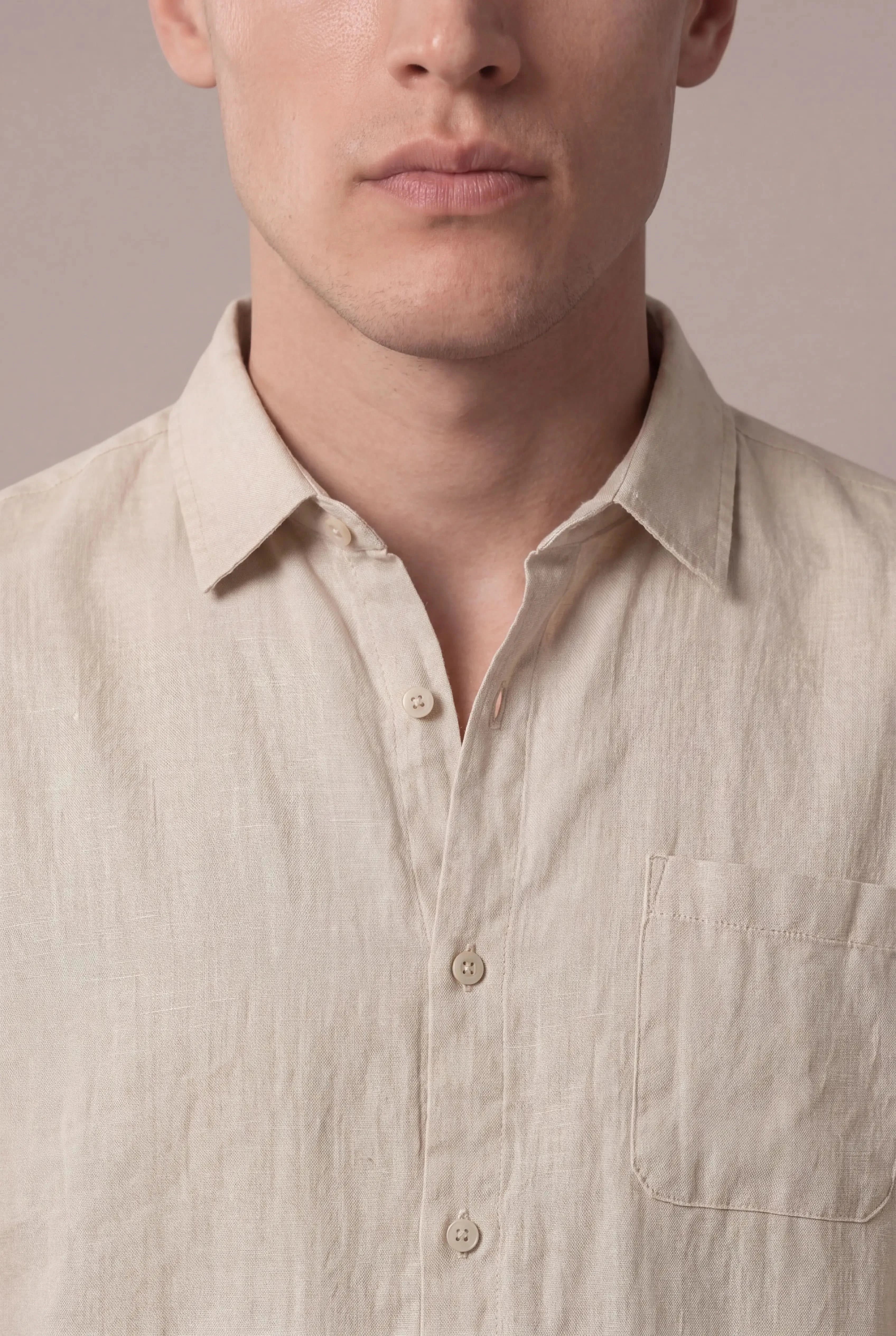 Parvino Linen Shirt Beige