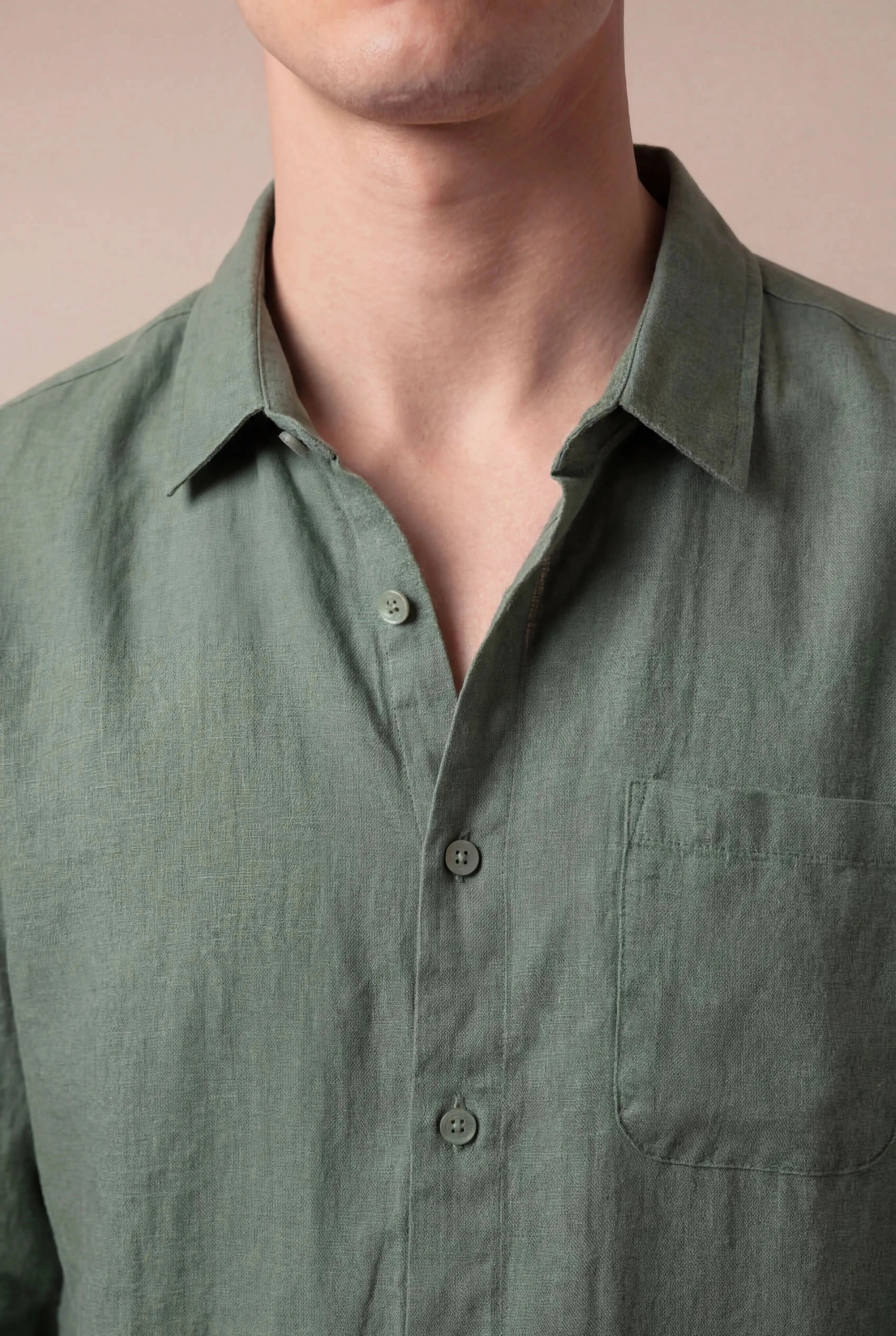 Parvino Linen Shirt Green
