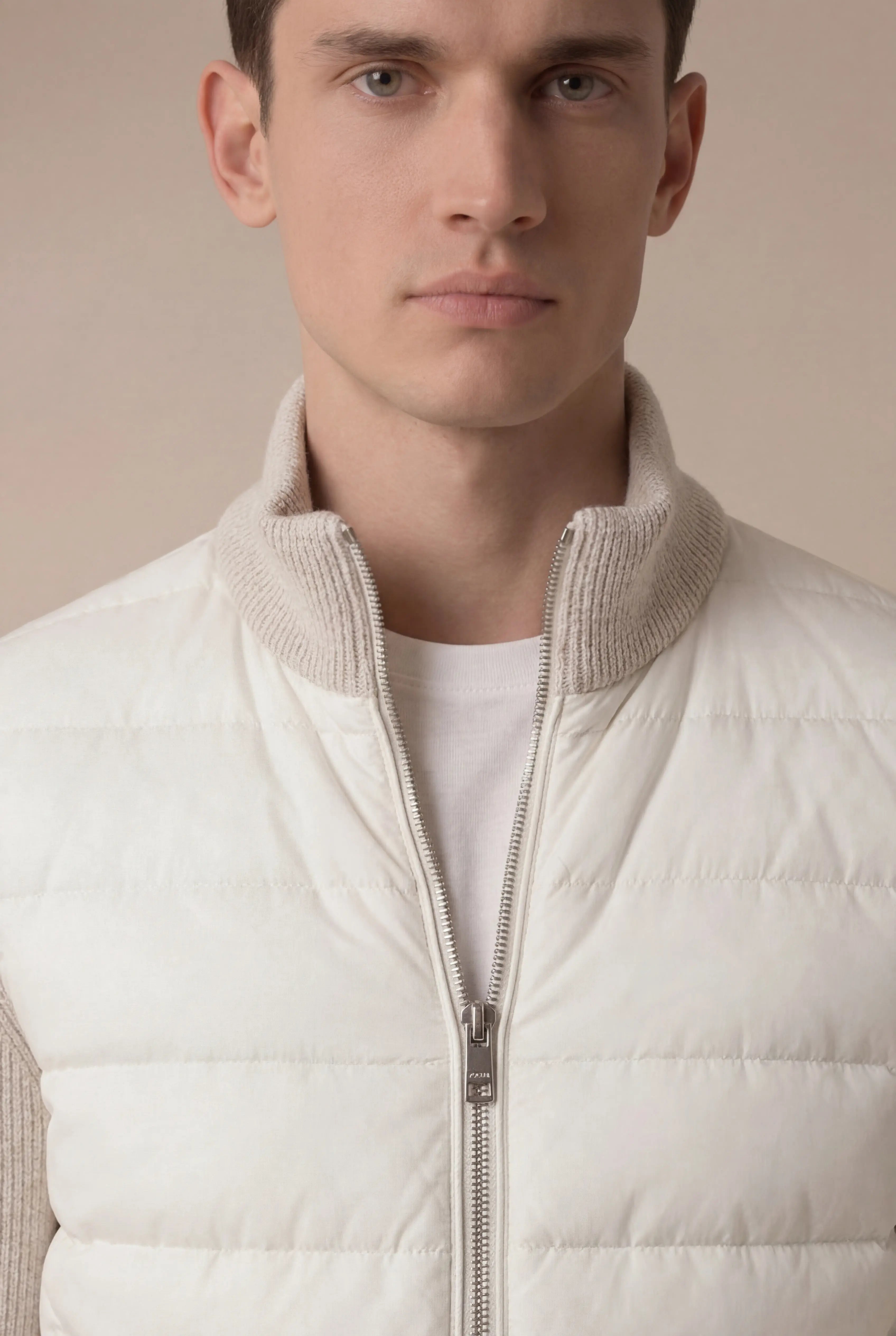 Parma Quilted Knit Jacket White