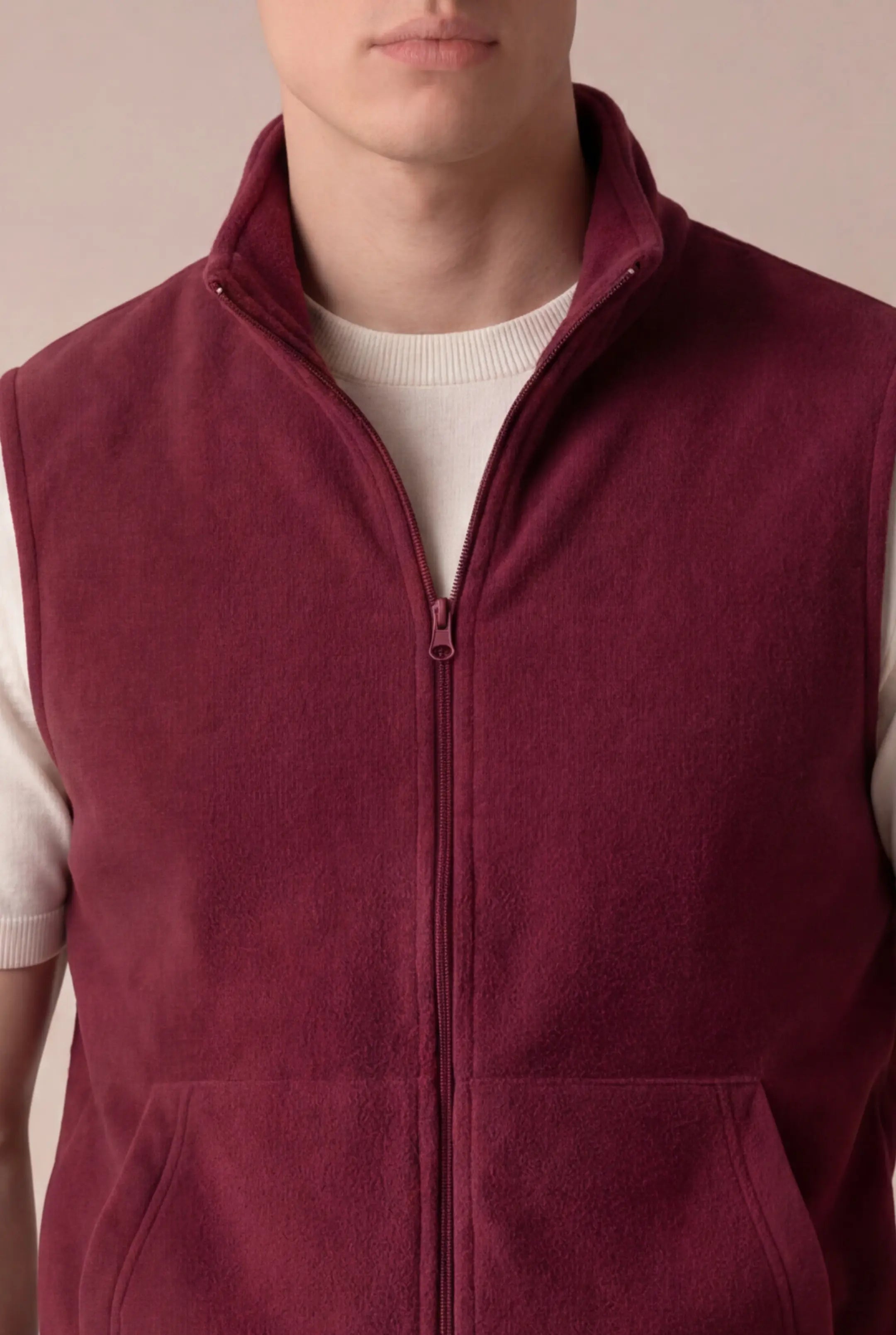 Corvaro Fleece Vest Burgundy