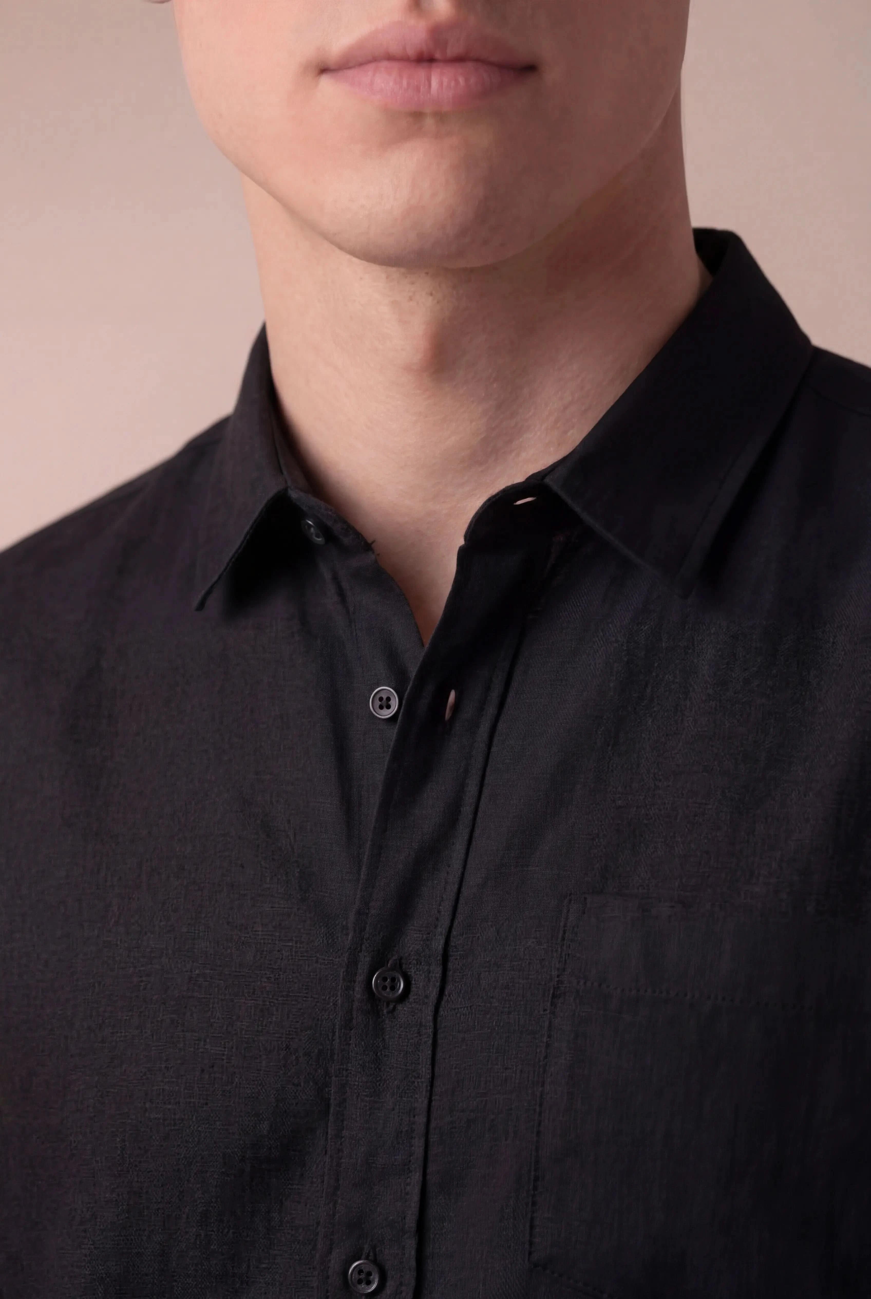 Parvino Linen Shirt Black