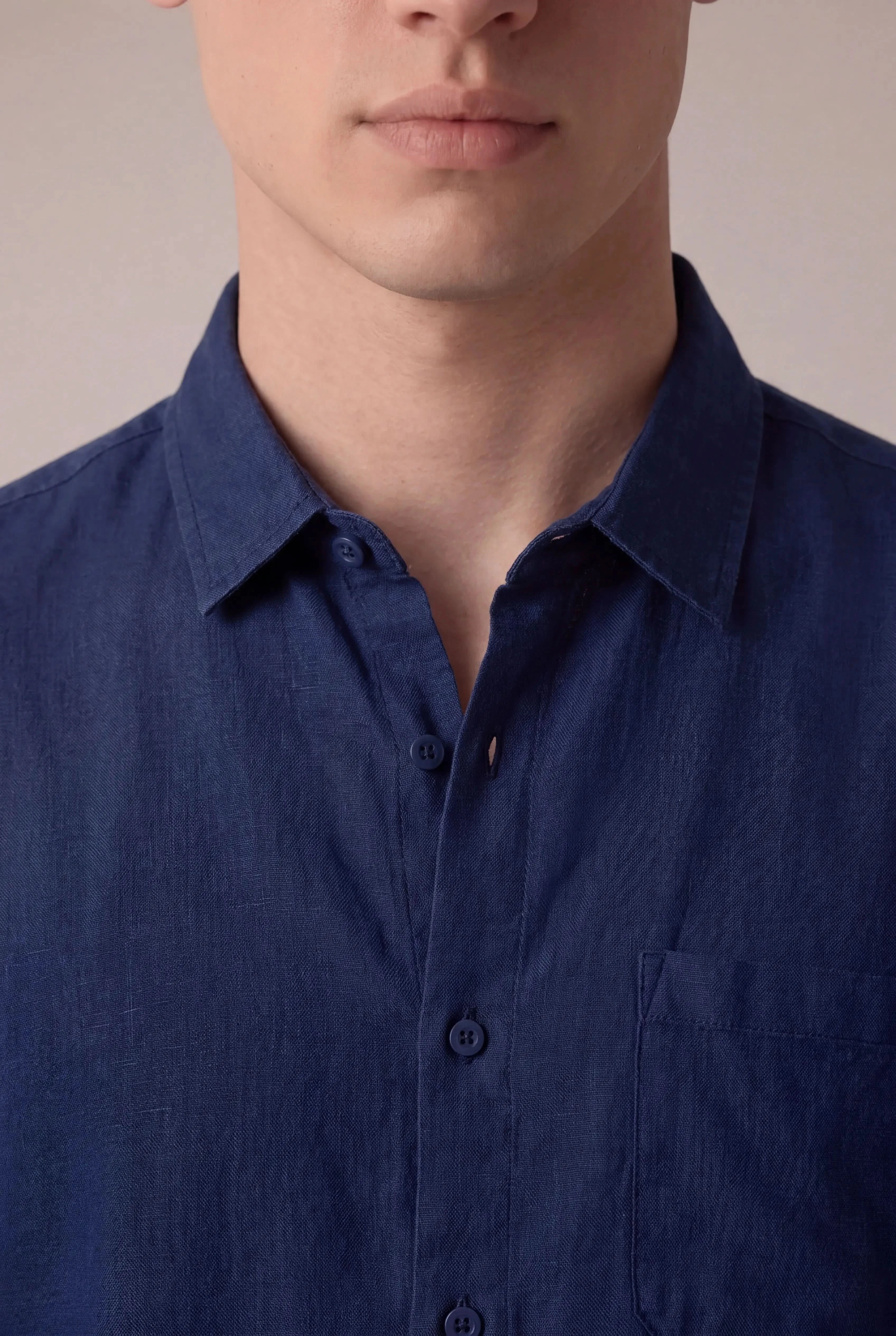 Parvino Linen Shirt Navy