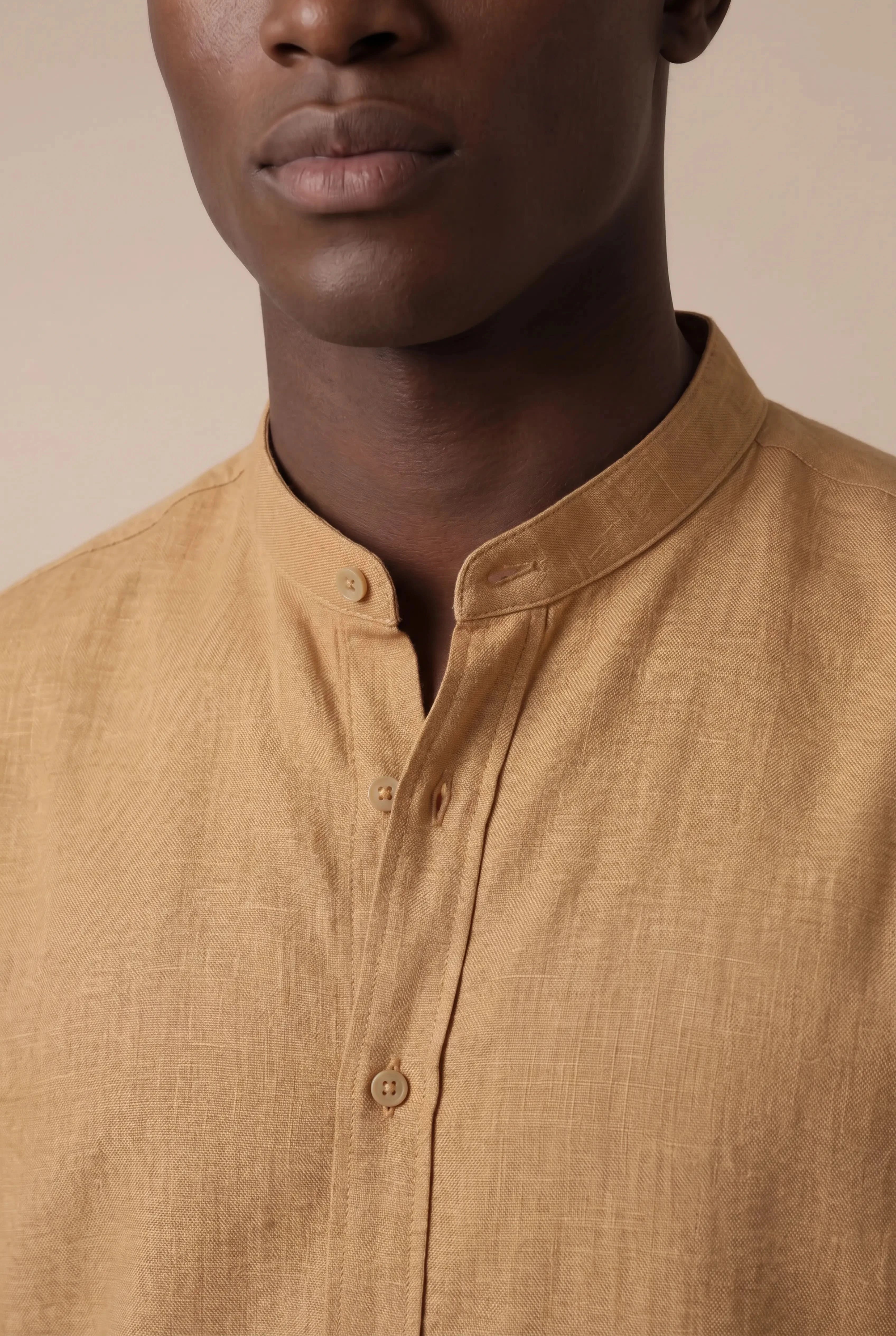 Brentelo Mandarin Shirt Yellow