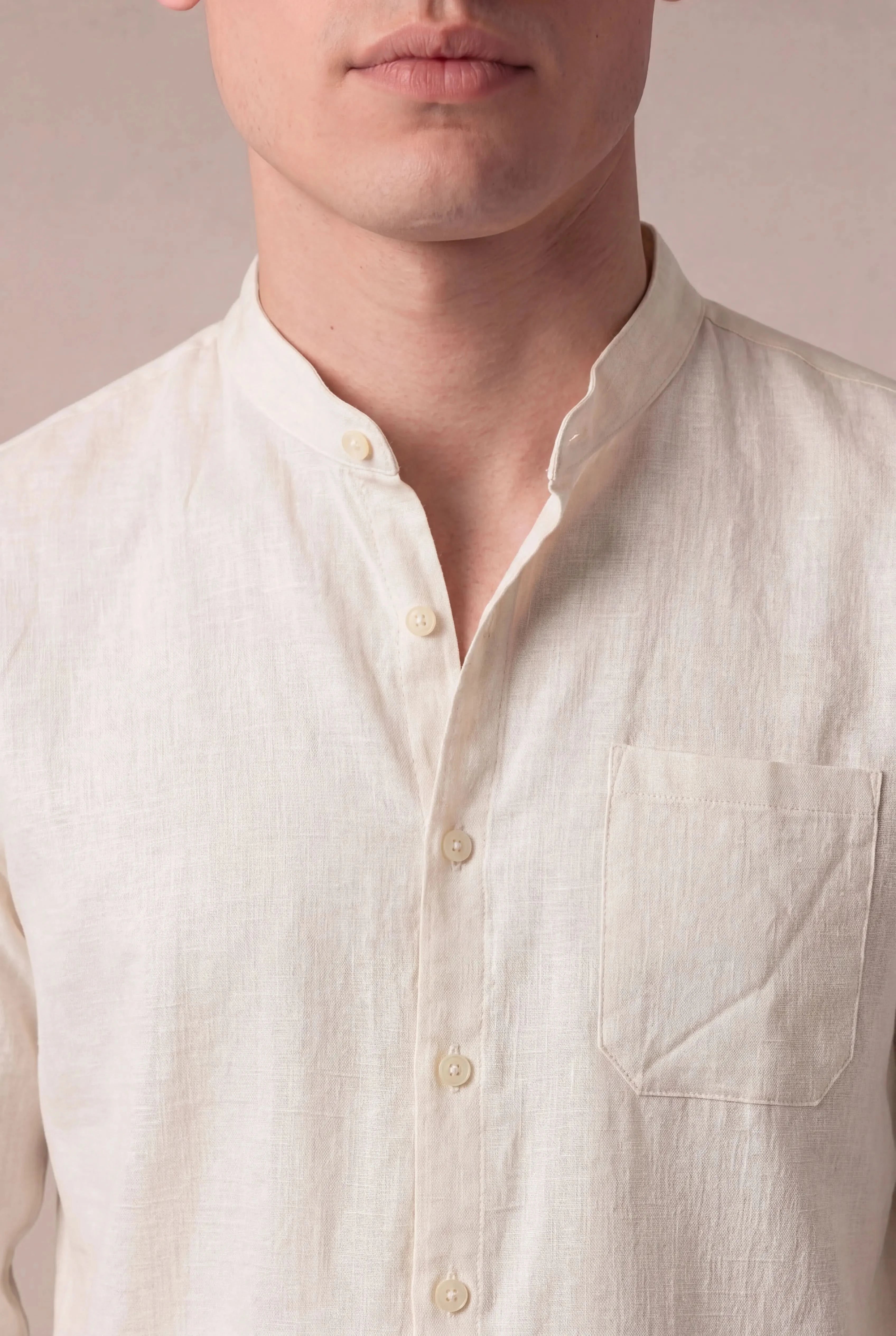 Grenilo Mandarin Shirt White