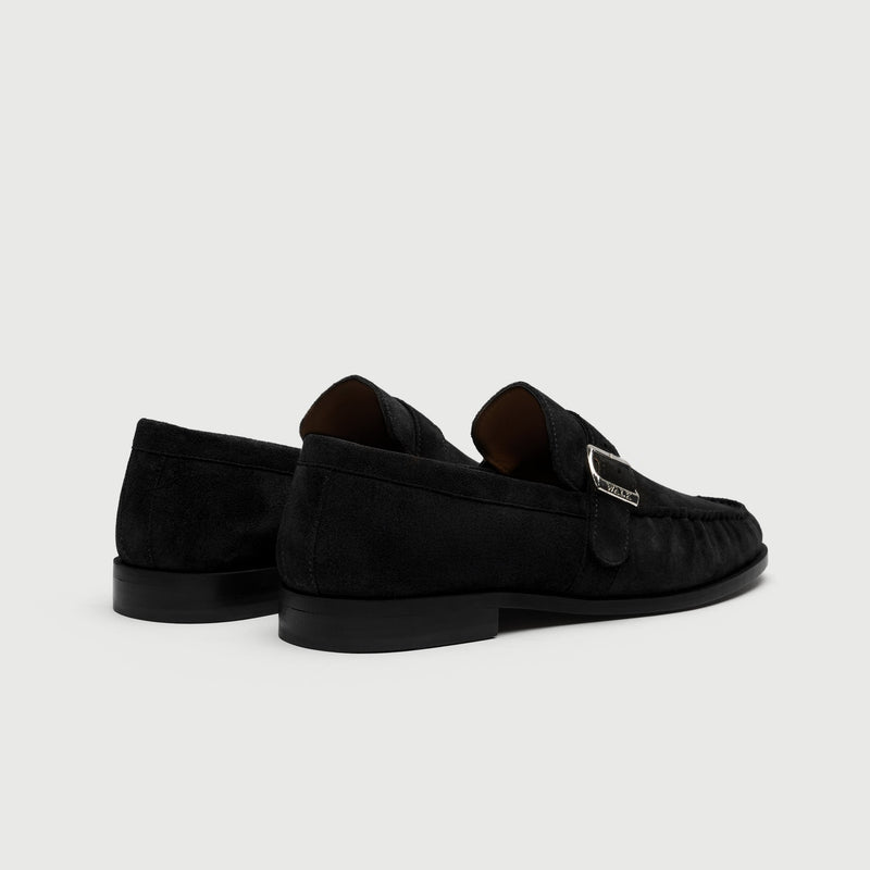 Black Suède Buckle Loafer