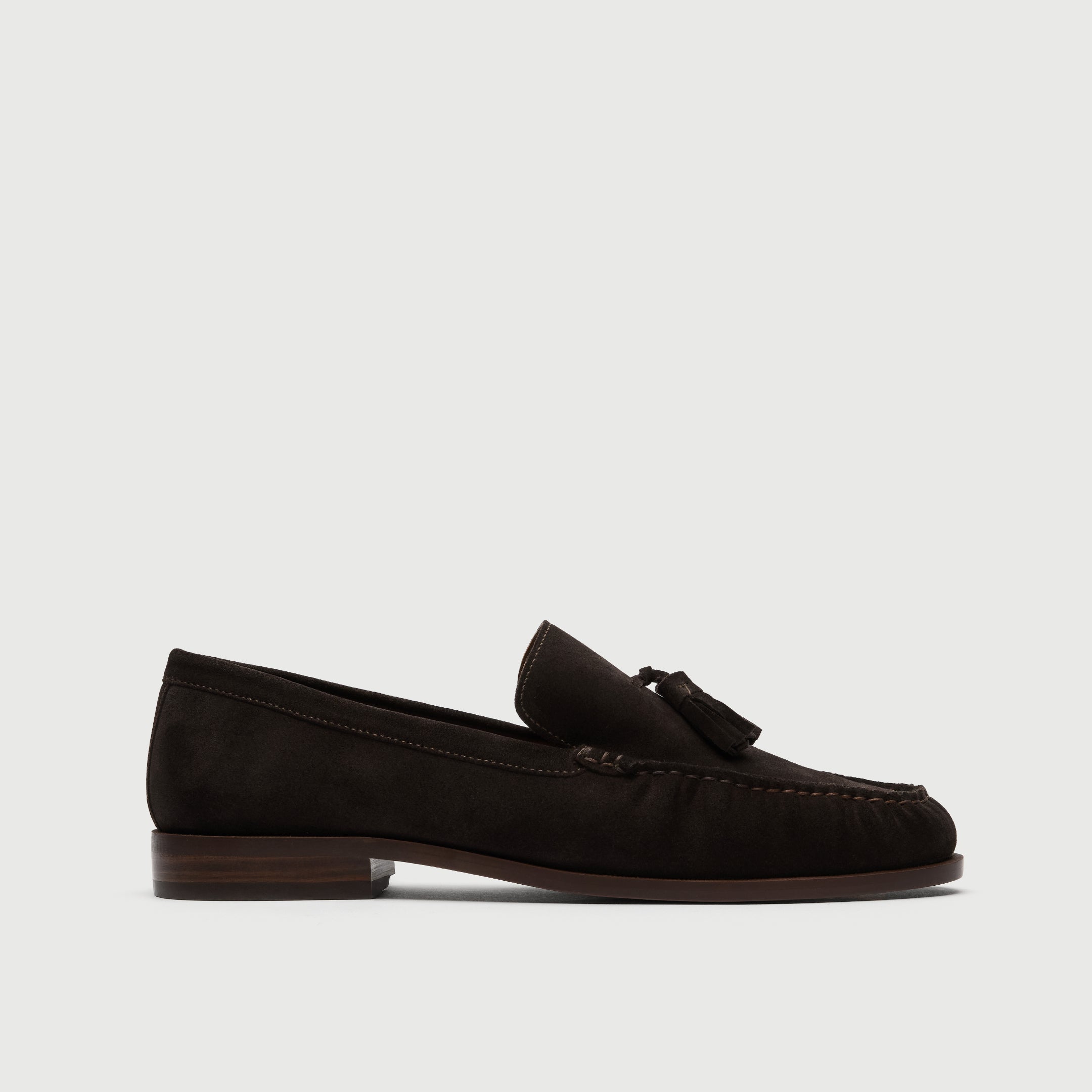 Dark Brown Suède Tassel Loafer