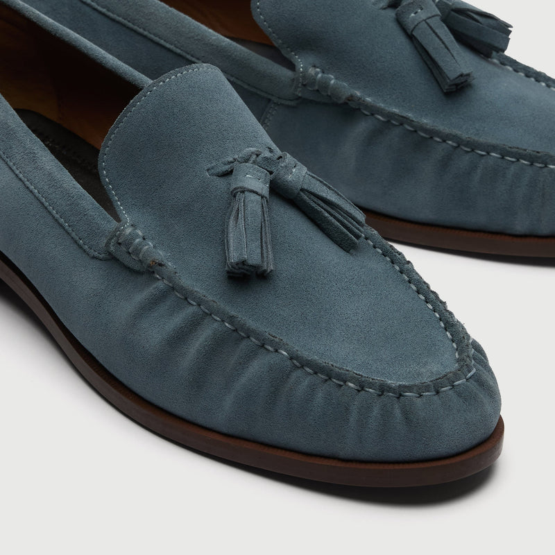 Blue Suède Tassel Loafer