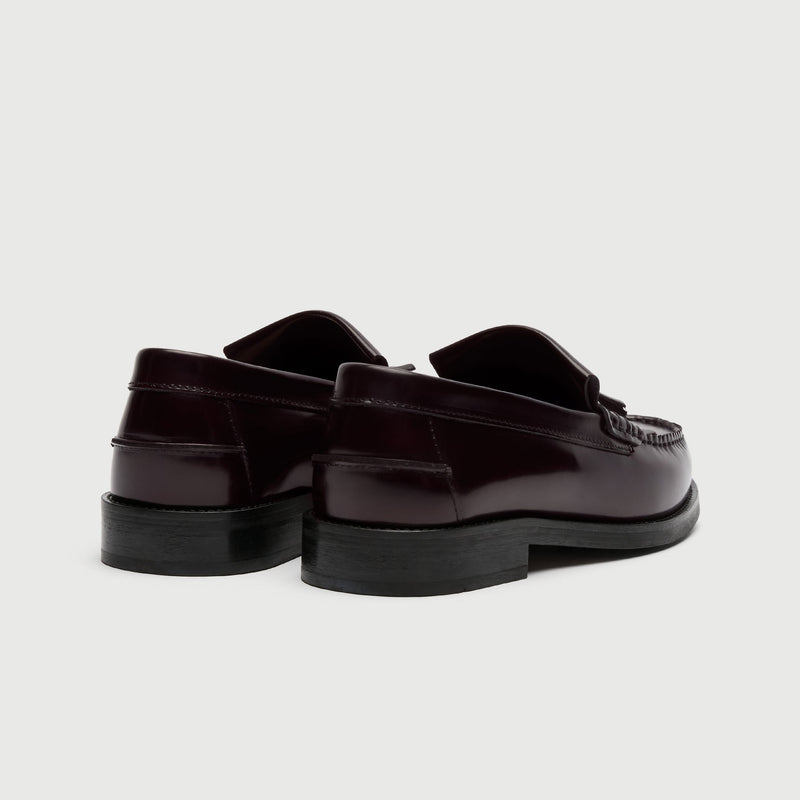 Oxblood Leather Fringe Tassel Loafer