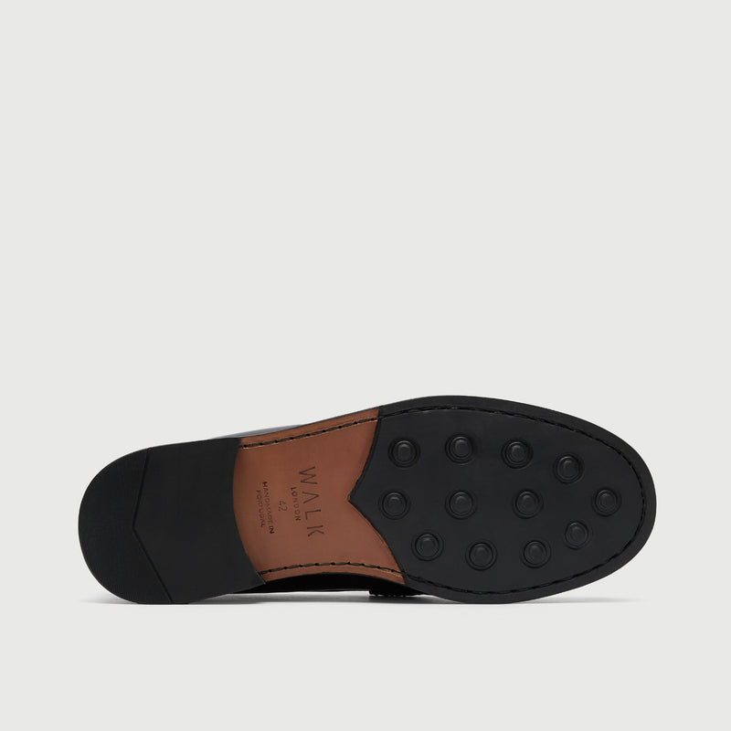 Black Leather Penny Loafer