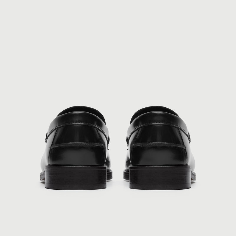 Black Leather Penny Loafer